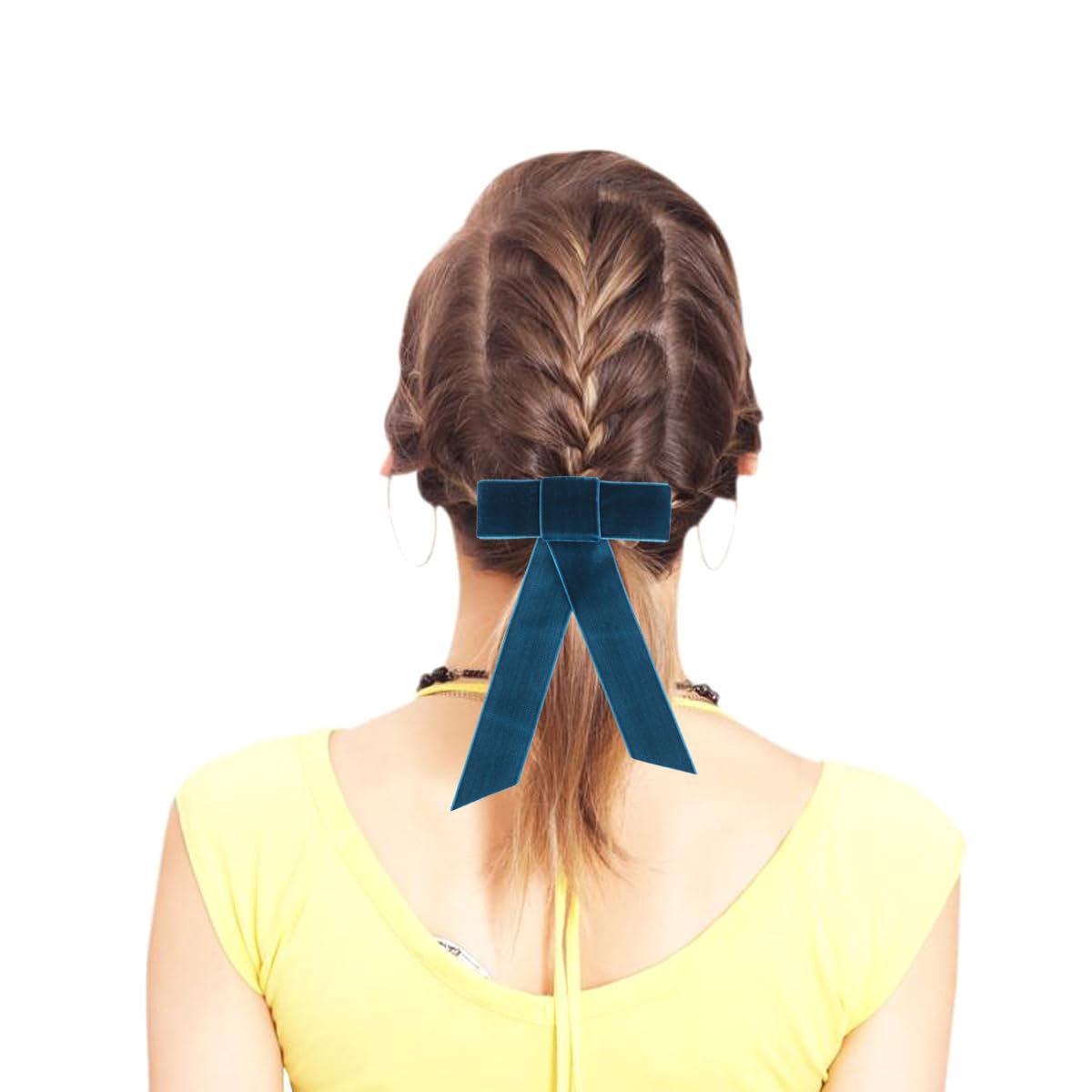 Lurrose Large Hair Bow Clips - Elegant French Barrettes & Hairpins for Women & Girls | Spring Hair Accessories | Perfect for Weddings, Parties & Business Occasions (Business Blue)