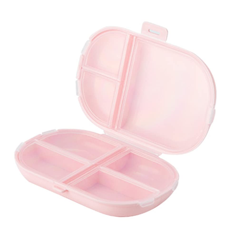 7 Compartment Travel Pill Organizer - Portable Daily Pill Box for Pills, Vitamins & Medication - Compact Medicine Case for Purse, Handbag & Travel Accessories (Pink) - Perfect for Daily Use, Business Trips & Vacation Packing