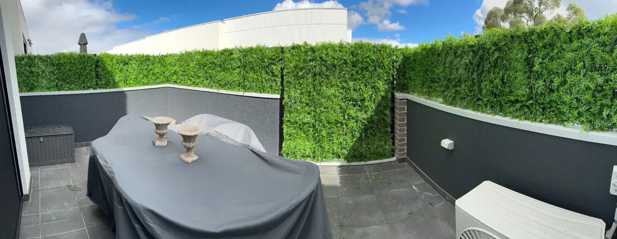 UV Resistant Artificial Fern Hedge Panel - 1m x 1m Fake Green Wall for DIY Vertical Garden | Perfect for Balcony Privacy, Office Decor & Outdoor Landscaping