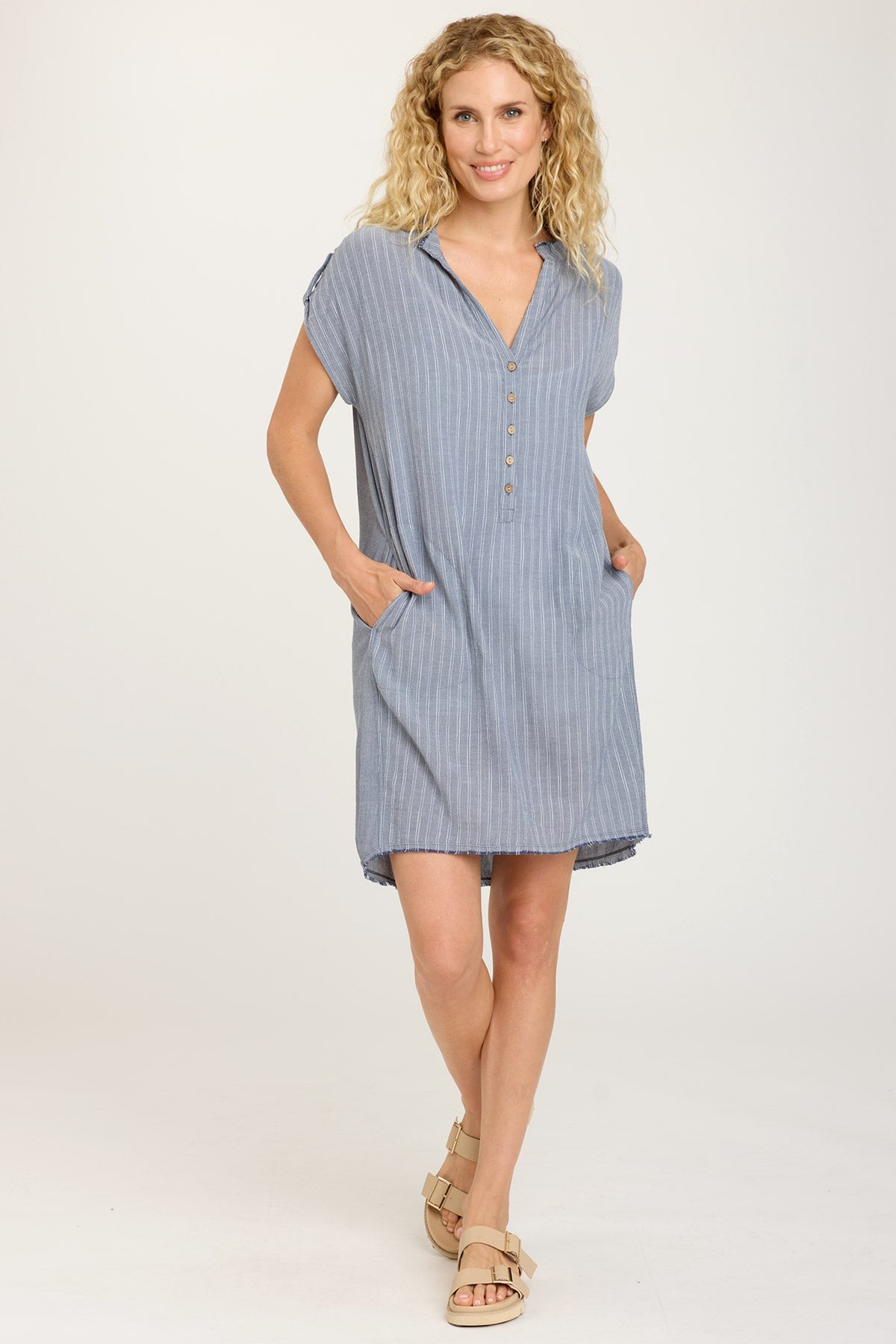 Tennille Shirt Dress for Women - Stylish Casual Button Down Tunic Dress with Pockets | Perfect for Office, Weekend Outings & Summer Travel