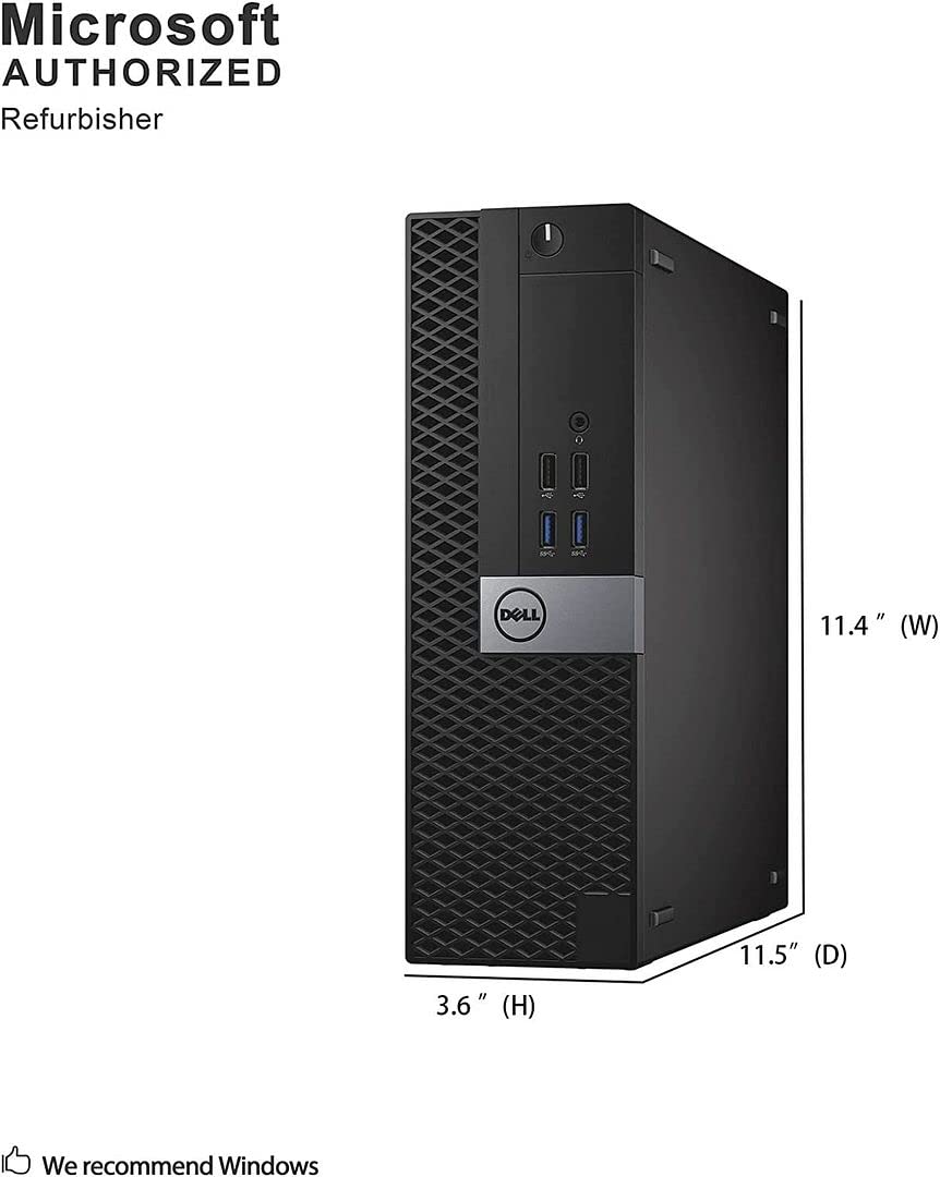Refurbished Dell OptiPlex 5050 SFF Desktop PC - Intel Core i7-7700 Processor (Up to 4.2GHz), 32GB DDR4 RAM, 1TB NVMe SSD + 2TB HDD, WiFi 6 (AX200), Bluetooth, Windows 10 Pro - Dual Monitor Support with Wireless Keyboard & Mouse - Perfect for Home Office, Business Workstations & Gaming Setups
