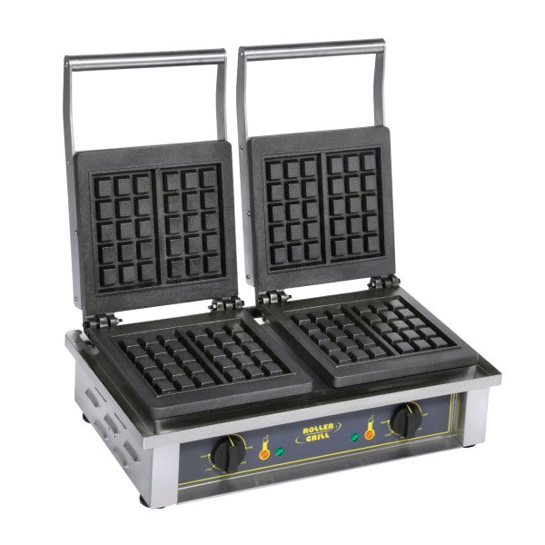 Equipex GED10 Commercial Double Waffle Maker - 208-240V Electric Roller Griddle - Perfect for Restaurants, Cafes & Breakfast Buffets