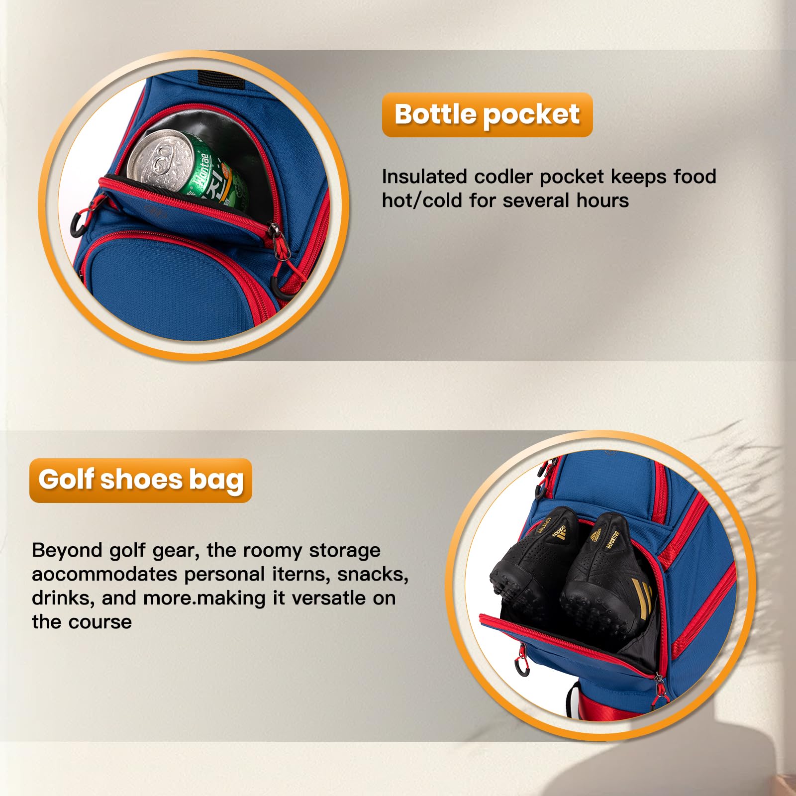 **Lightweight Golf Stand Bag for Men - 14-Way Divider, 7 Zippered Pockets, Dual Strap & Rain Cover - Perfect for Walking the Course, Practice Range & Weekend Golf Outings**