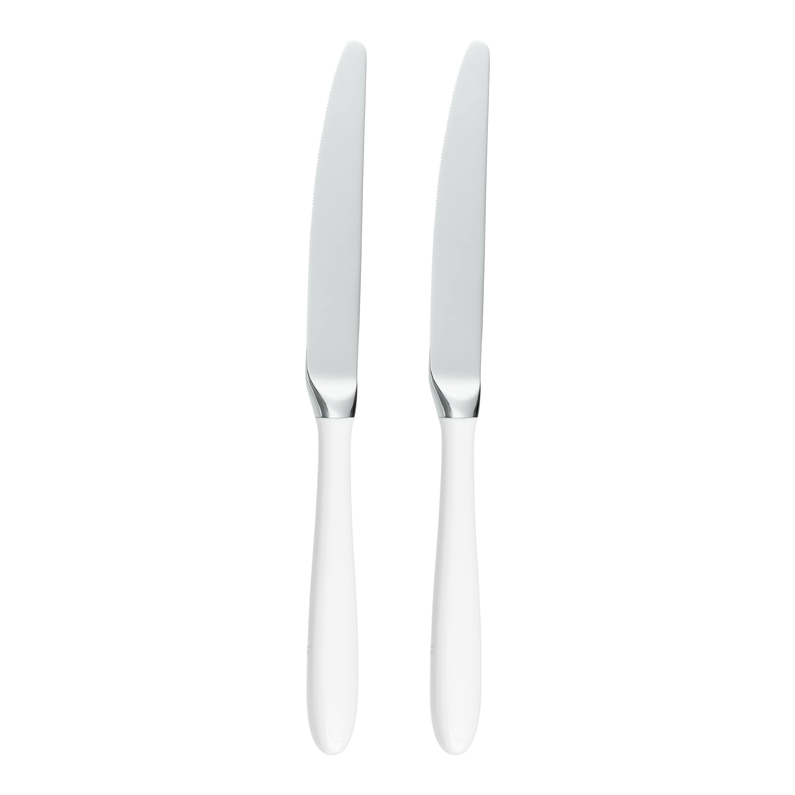 Rockingham Forge Stainless Steel Dessert Knives Set of 2 - Elegant White Handle - Perfect for Cake, Pastry & Dessert Serving - Wedding, Party & Afternoon Tea Cutlery