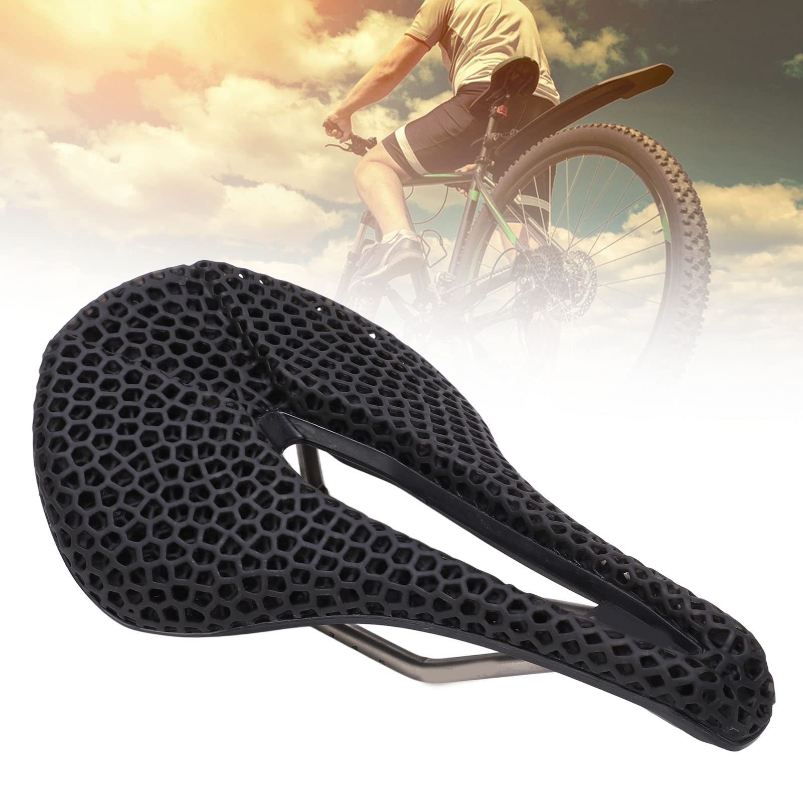 3D Printed Beehive Bike Saddle - Shockproof & Comfortable Bicycle Seat Replacement for Road Bikes | Perfect for Long Distance Cycling & Commuting