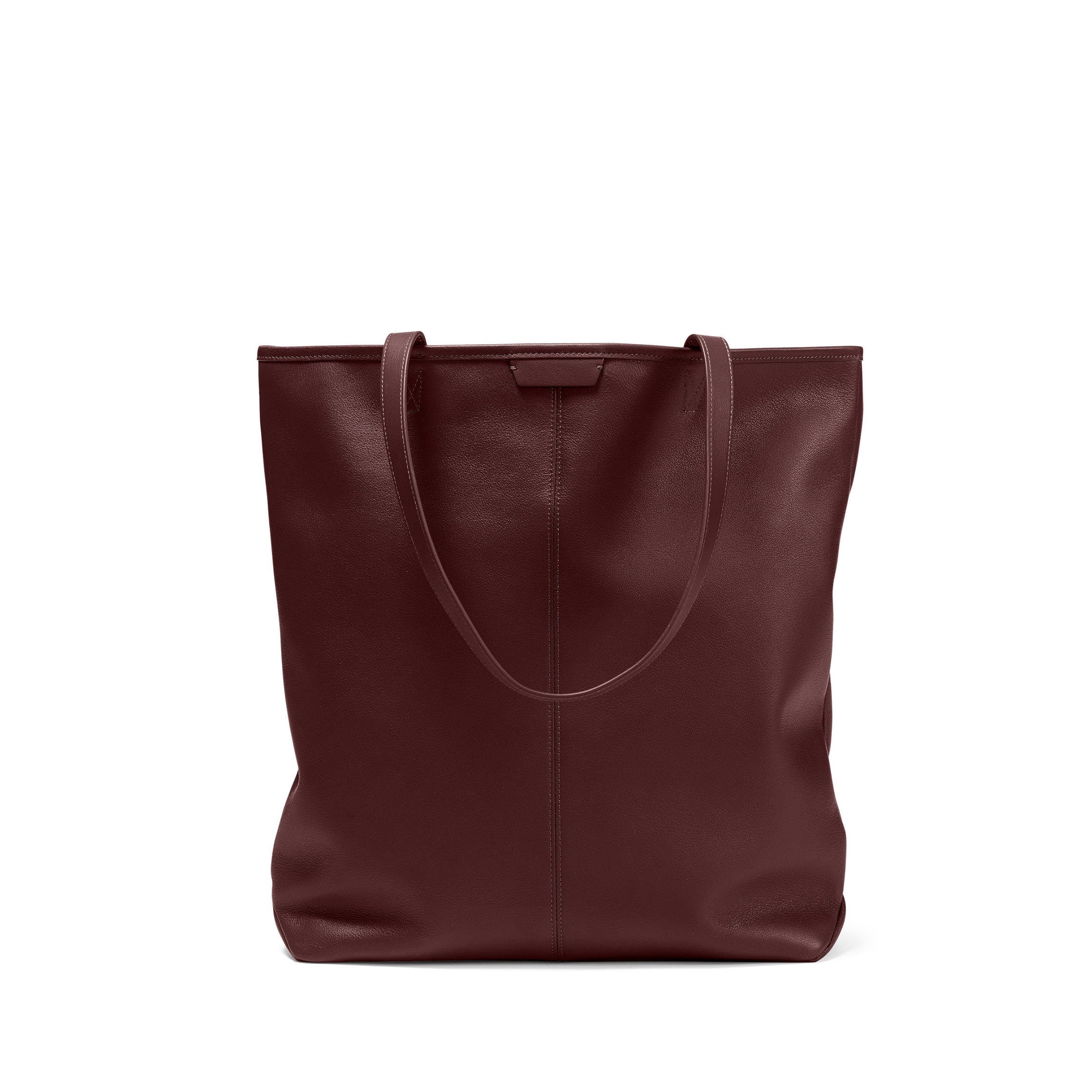 Uptown Vertical Tote Bag in Bordeaux Red - Stylish Leather Handbag for Women, Perfect for Work, Travel & Everyday Use