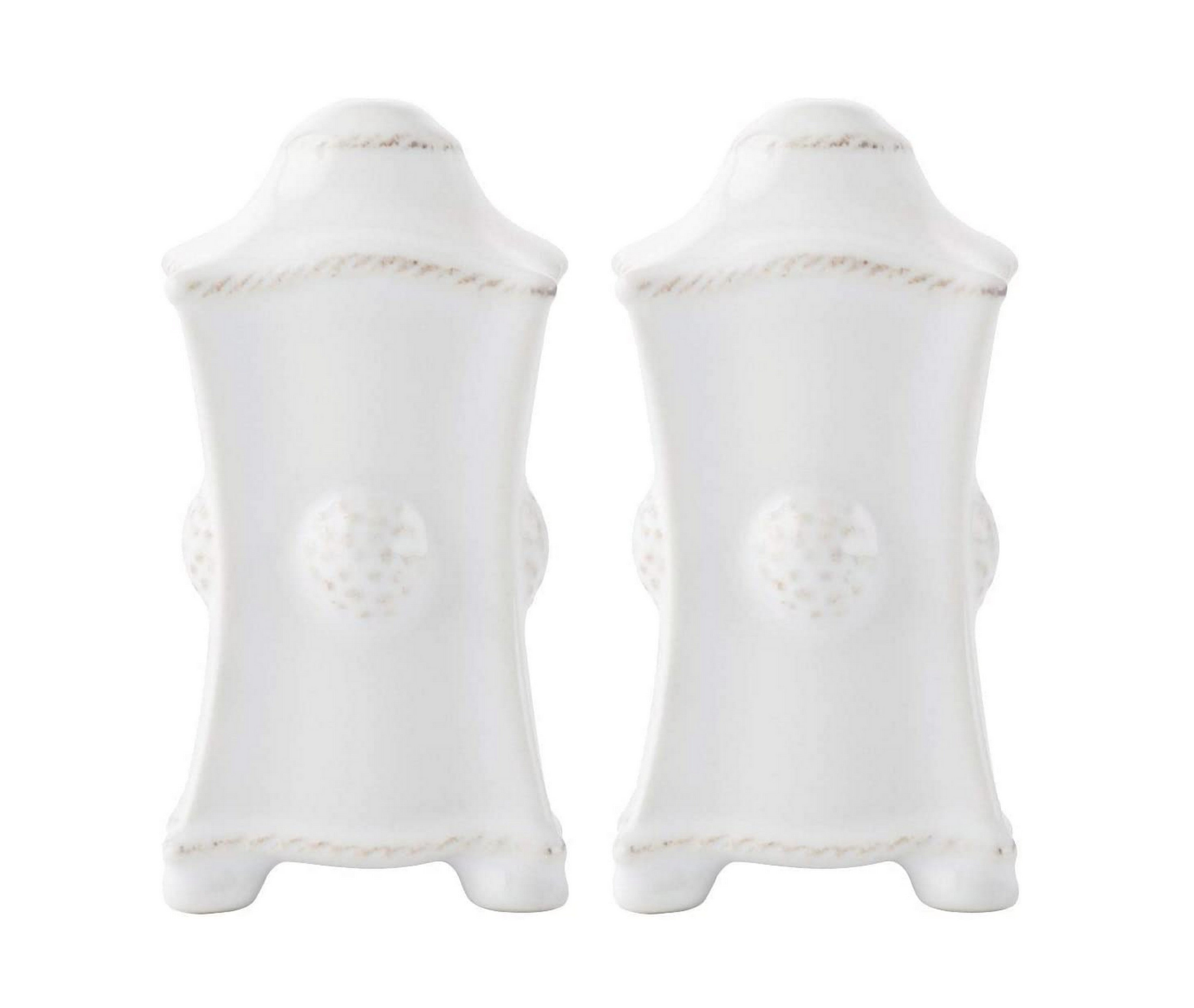 Juliska Berry & Thread Salt and Pepper Shakers Set - Elegant Whitewash Ceramic Spice Dispensers for Dining Table, Kitchen Decor, and Gift Giving