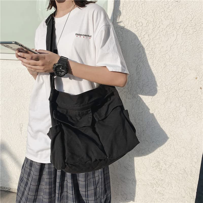 Stylish Canvas Tote Bag for Women & Men - Large Capacity Casual Shoulder Bag - Perfect for Work, Travel, and Shopping