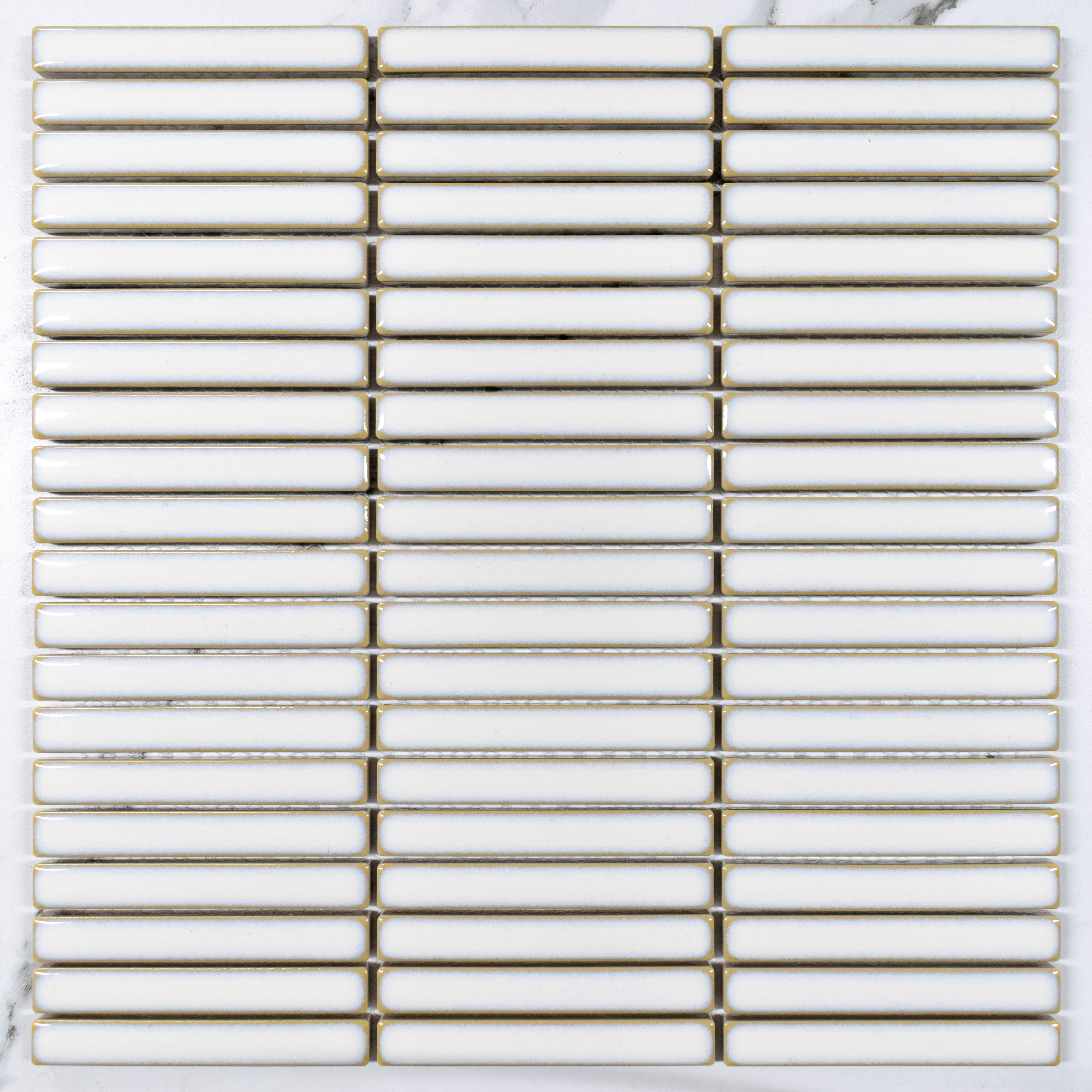 Kyoto White Kit Kat Gloss Mosaic Tile - Japanese Matcha Flavor Chocolate Snack - Perfect for Gifts, Desserts & Tea Time