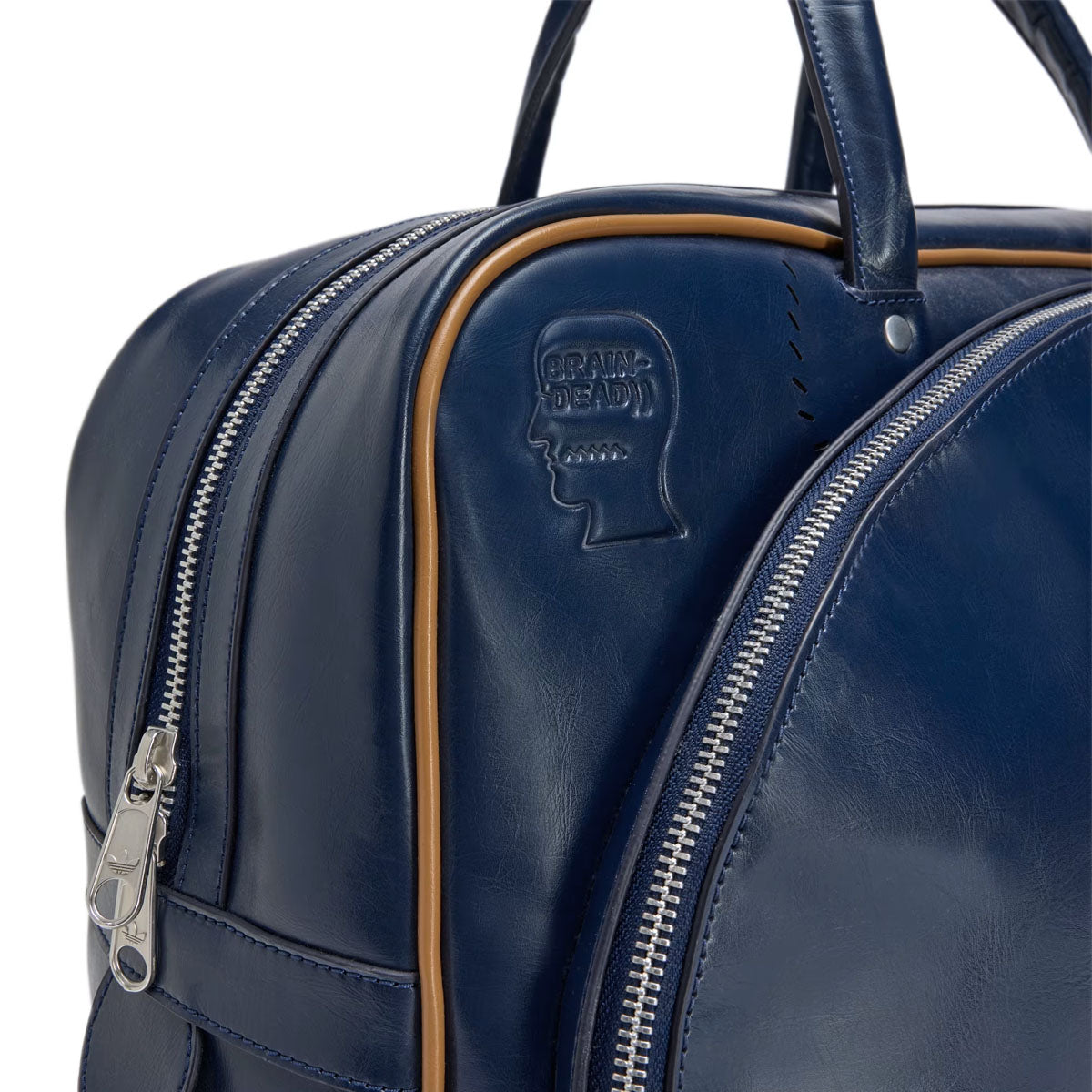 Brain Dead Collegiate Navy Brown Crossbody Bag - Stylish & Durable for Travel, Work & Everyday Use