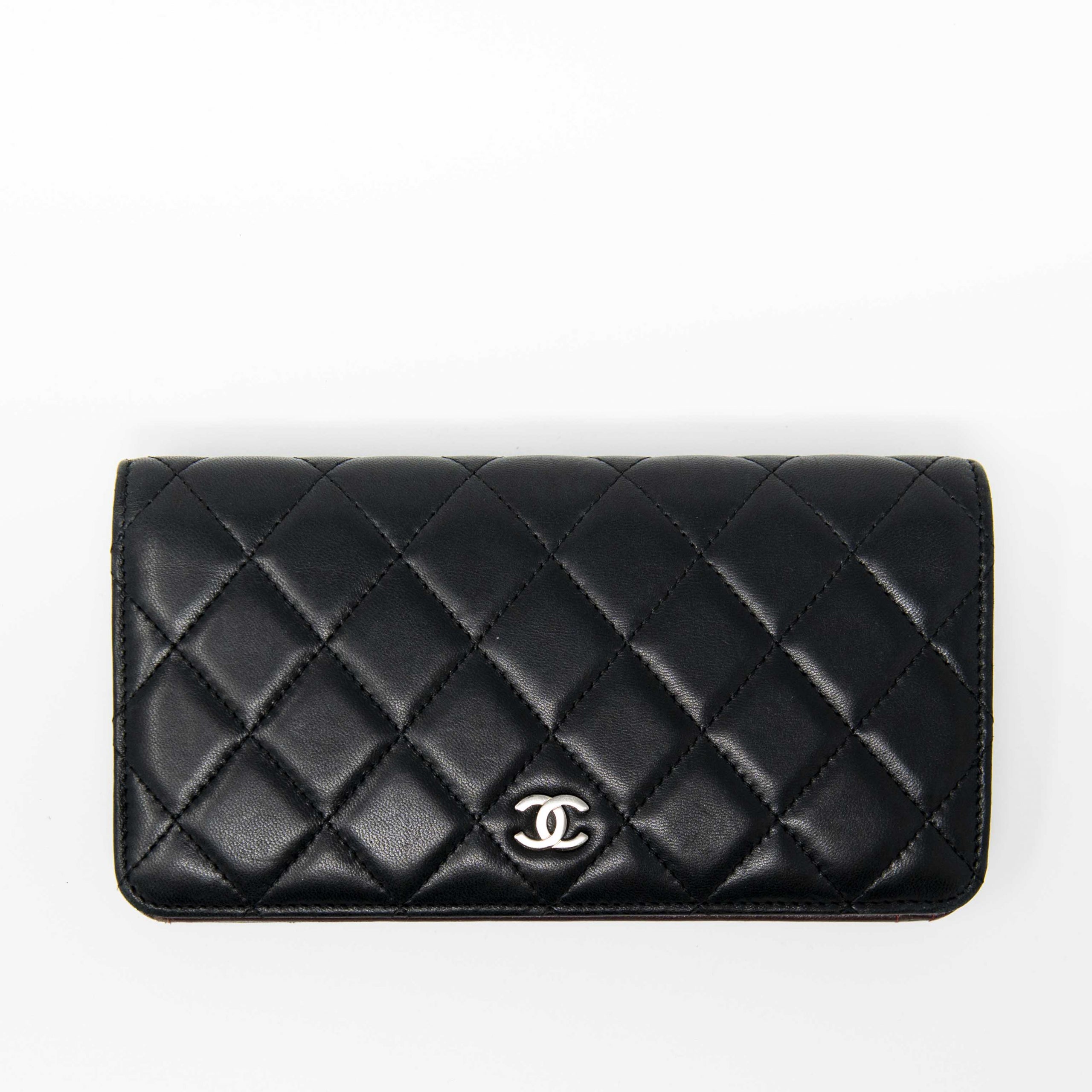 Chanel Black Lambskin Long Flap Wallet for Women - Luxury Leather Card Holder & Money Organizer - Perfect for Everyday Use, Travel, and Special Occasions
