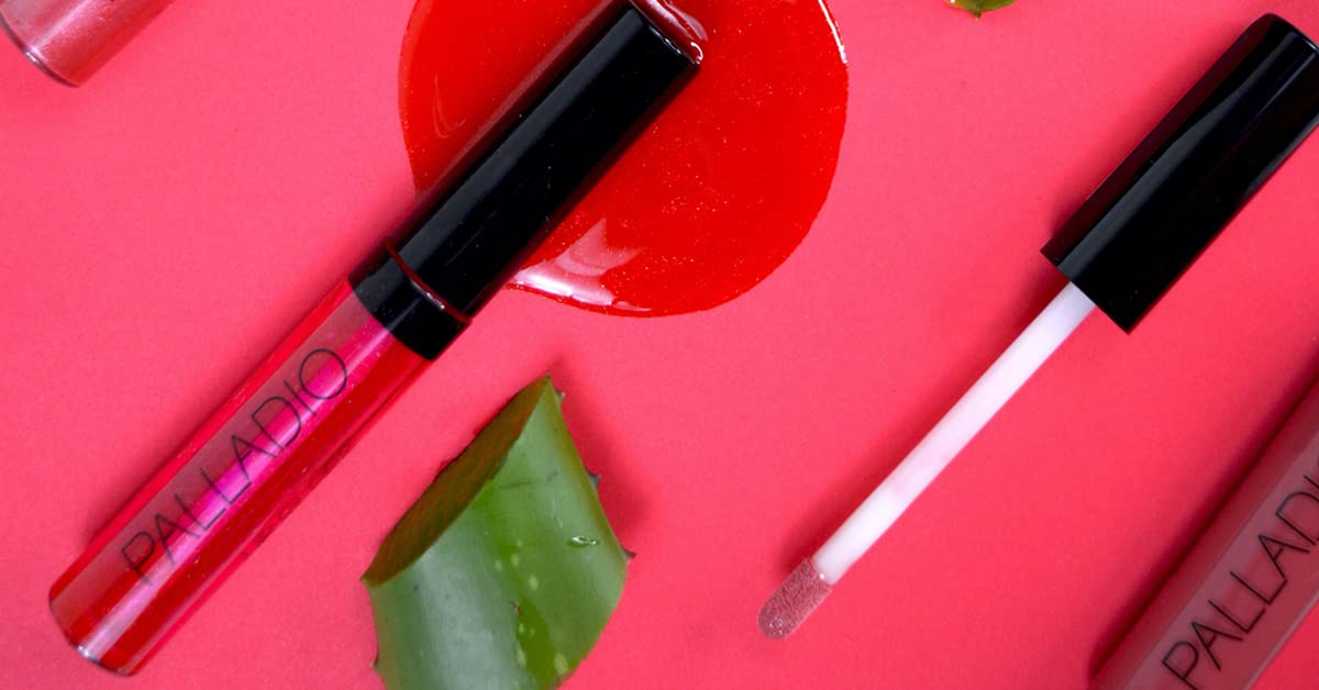 Palladio Vitamin E & Aloe Lip Gloss - Non-Sticky, Hydrating Lip Shine with Intense Color & Wrinkle Reduction - Watermelon Flavor for Soft, Glossy Lips - Perfect for Daily Wear & Special Occasions
