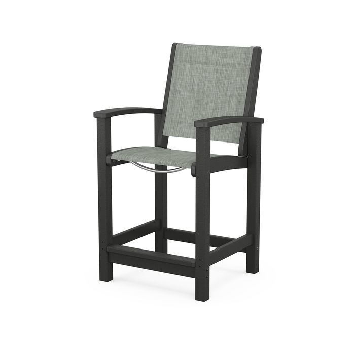 POLYWOOD Coastal Counter Chair - Durable Outdoor Bar Stool for Patio, Deck & Poolside - Weather-Resistant & Low Maintenance
