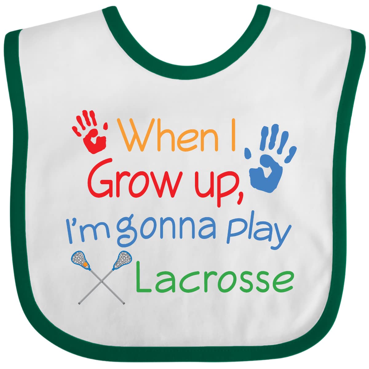 Inktastic Lacrosse Baby Bib - Soft & Absorbent Drool Bibs for Infants & Toddlers - Perfect for Feeding, Teething & Playtime
