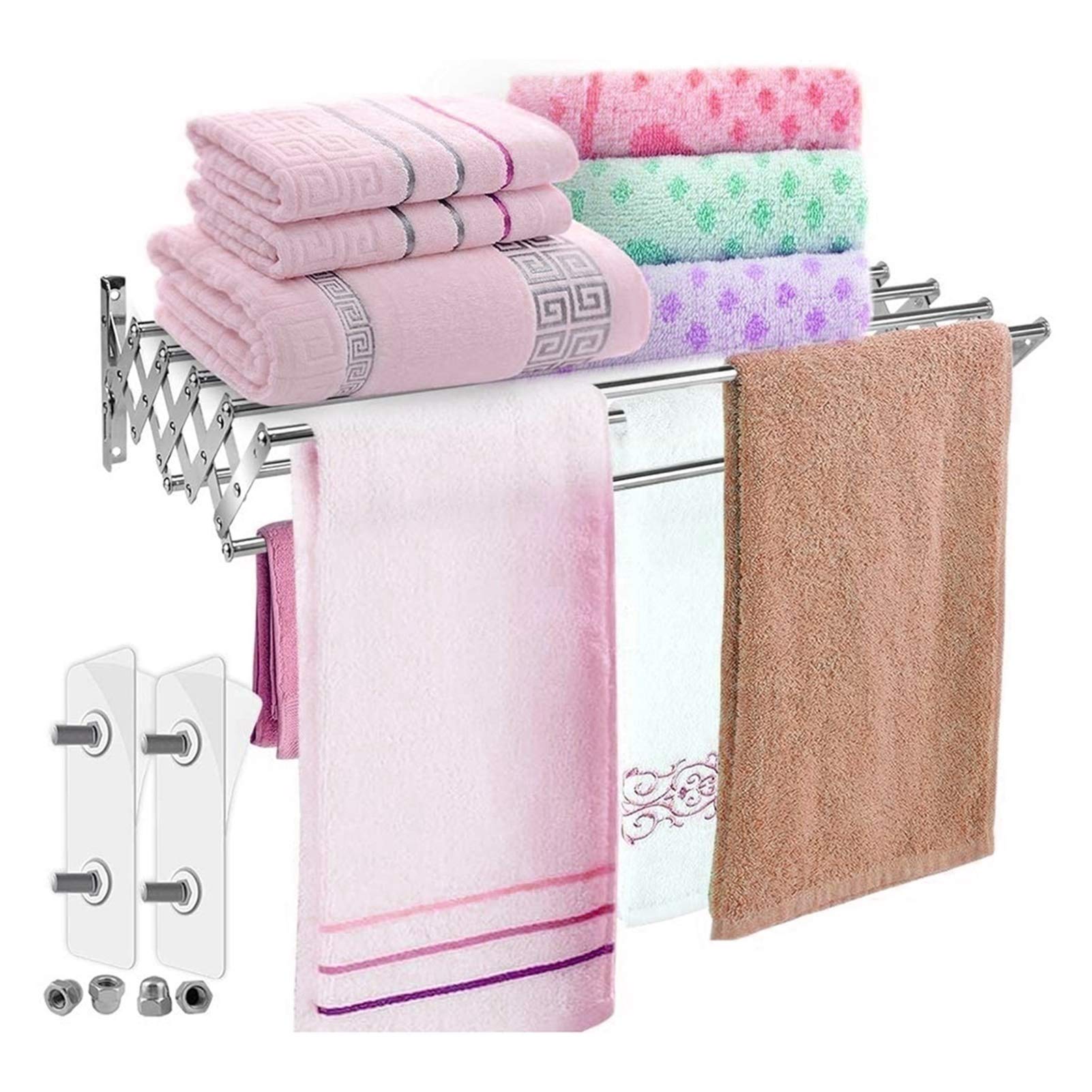 Foldable Silver 70cm Laundry Drying Rack - Space Saving Clothes Airer, Towel Holder & Radiator Dryer for Small Apartments, Bathrooms & Balconies | Perfect for Drying Delicates, Baby Clothes & Hand Wash Items
