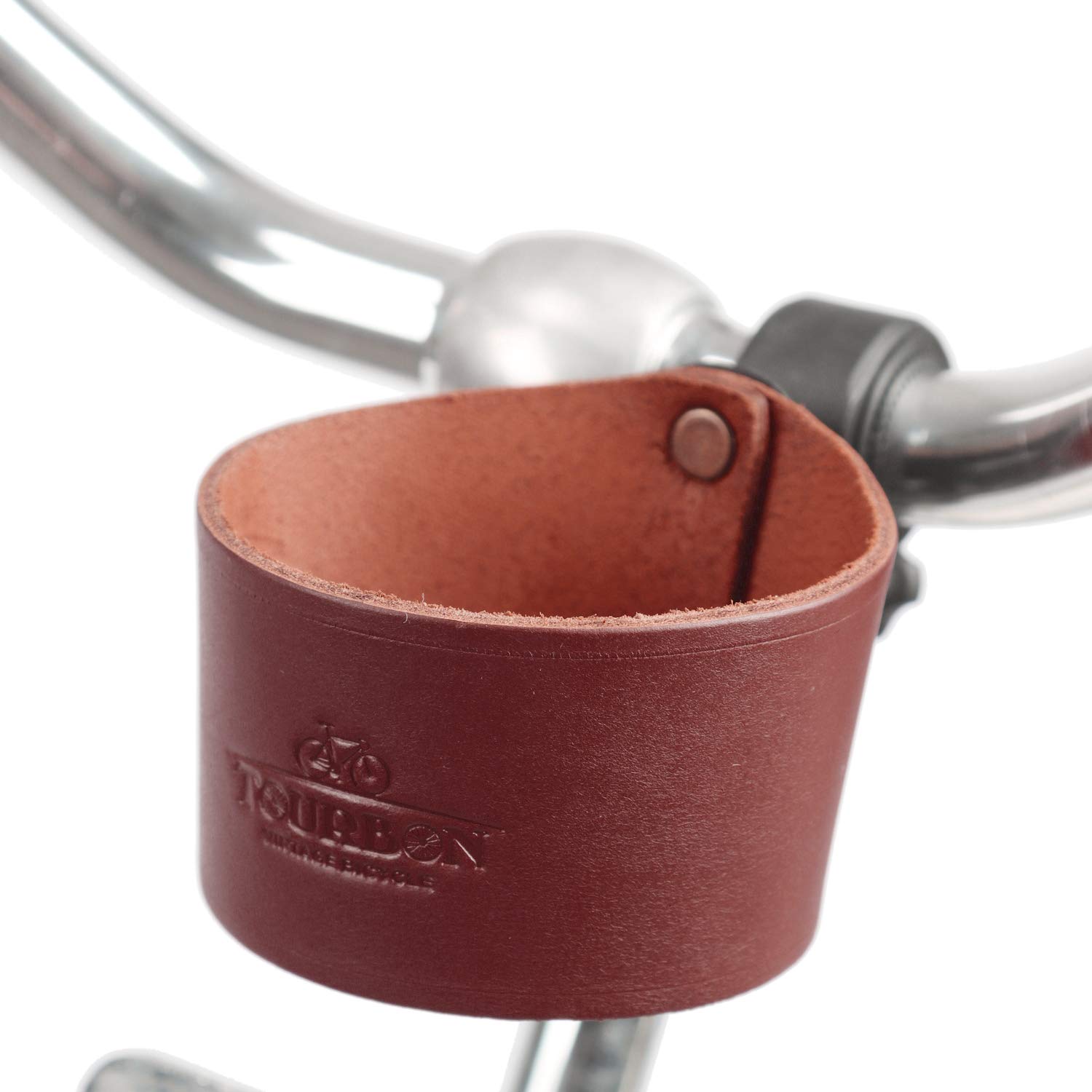 **Tourbon Leather Bike Cup Holder - Bicycle Water Bottle & Coffee Cage Mount - Perfect for Cycling, Commuting & Outdoor Adventures**