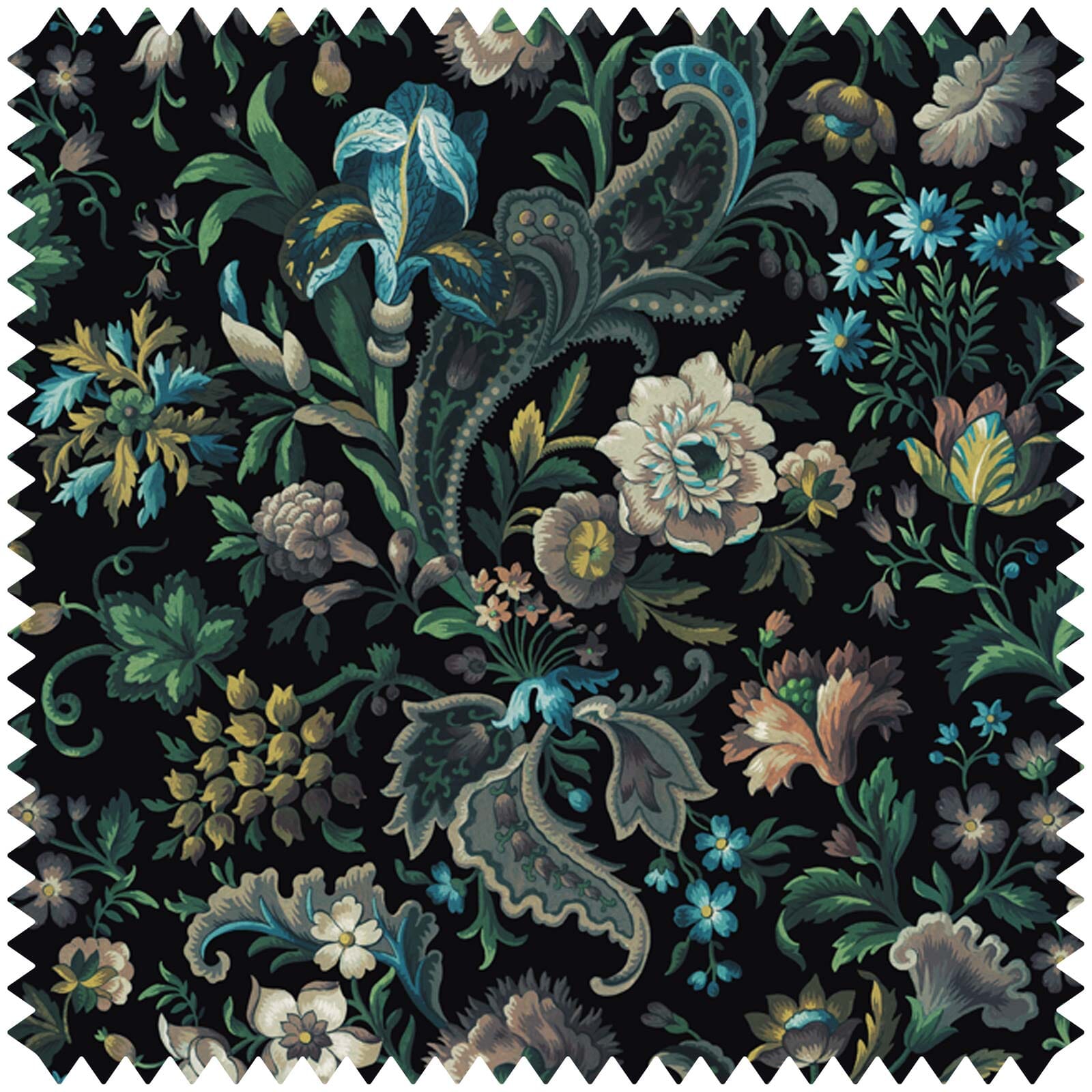 FLORIKA Velvet Onyx Fabric Sample - Luxurious Upholstery Material for Sofas, Chairs & Home Decor