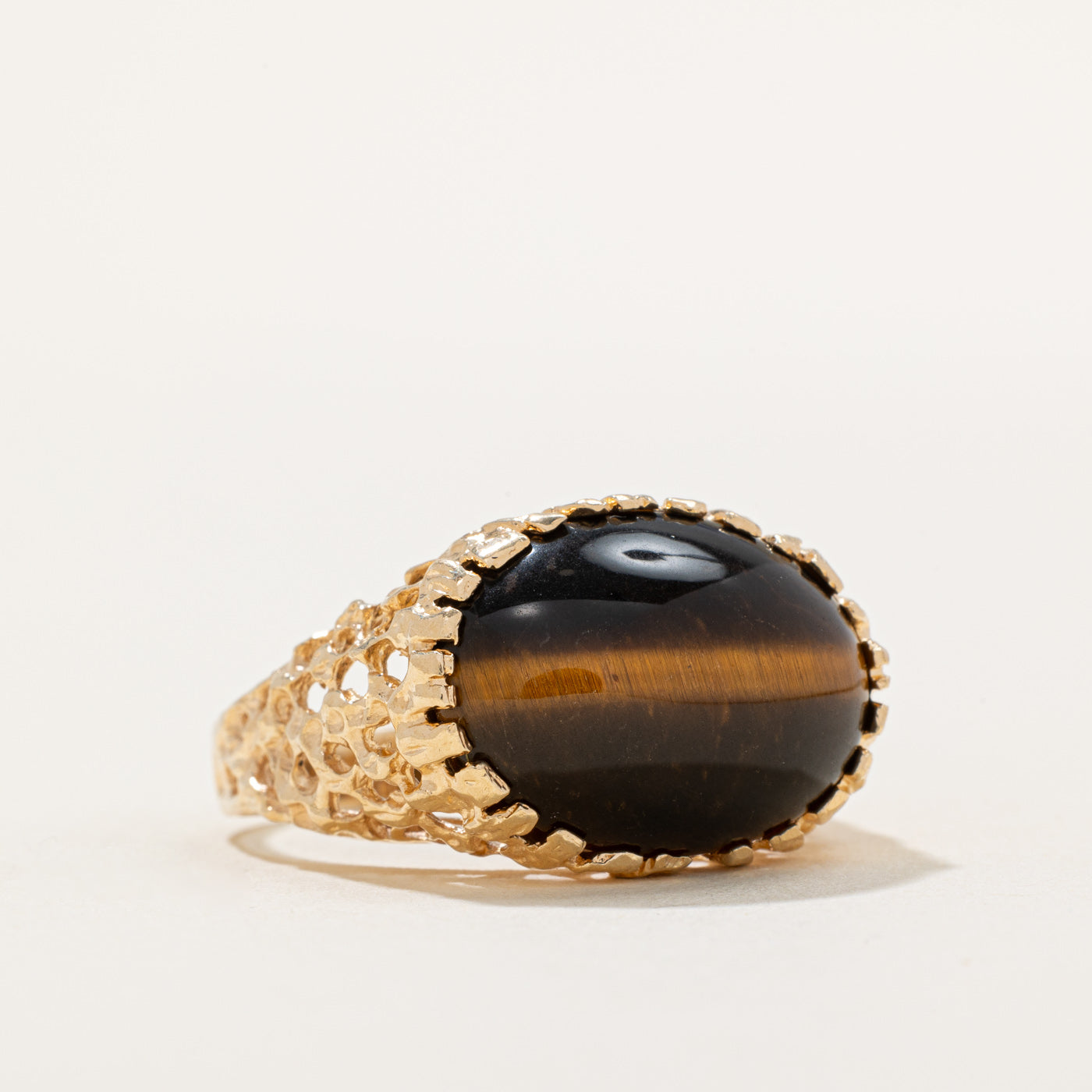 8.30ct Tiger's Eye Cocktail Ring for Women - Size 10.5 | Handmade Statement Jewelry | Perfect for Evening Parties, Weddings & Special Occasions