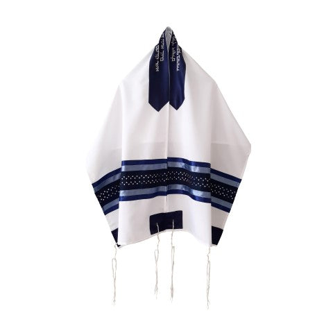 Modern Blue Star of David Tallit for Men - Premium Bar Mitzvah Prayer Shawl Set with Tzitzit - Perfect for Jewish Ceremonies, Synagogue Worship & Special Occasions