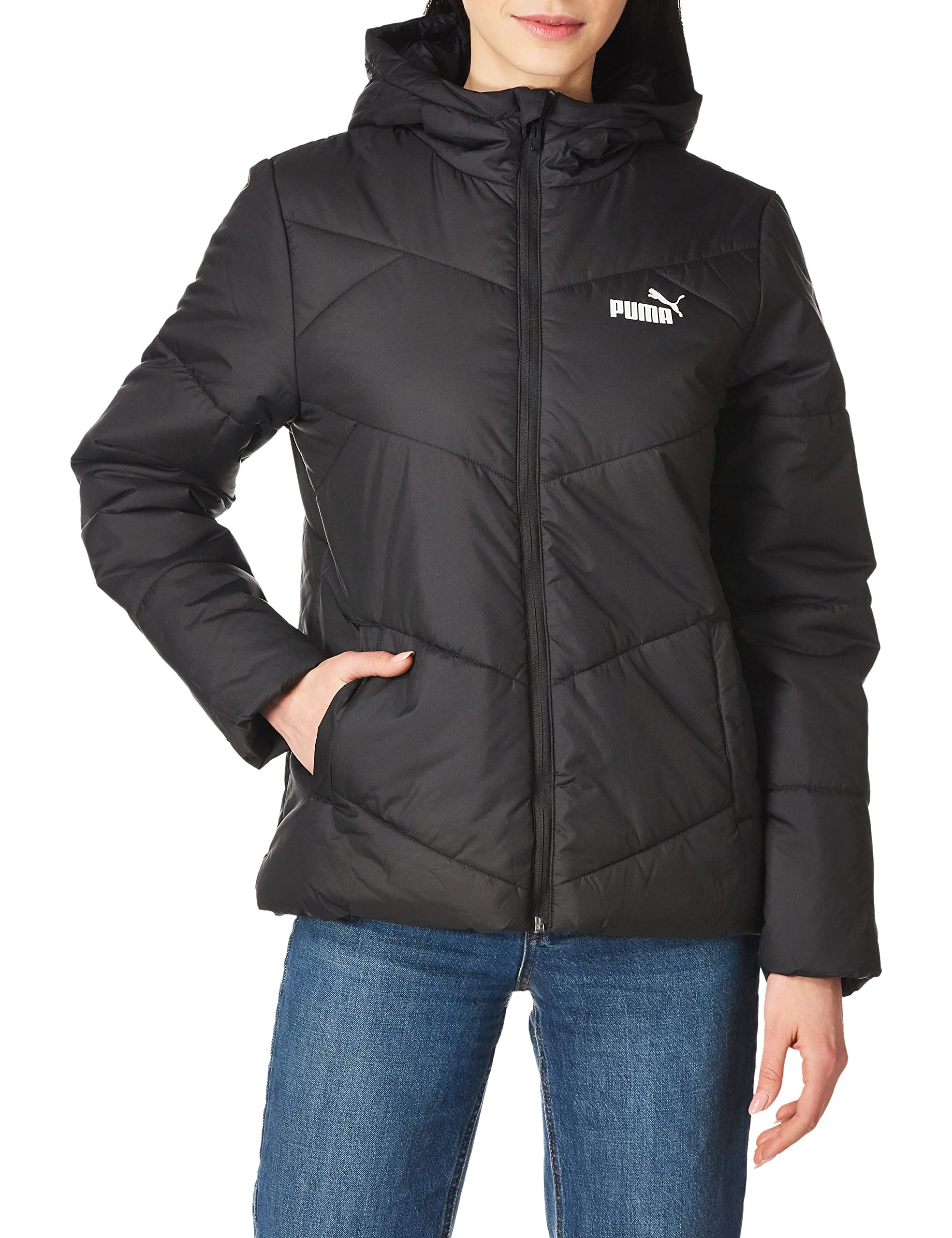 Puma Women's Essentials Padded Coats - Black | Casual Outerwear Jacket for Winter Warmth & Outdoor Activities