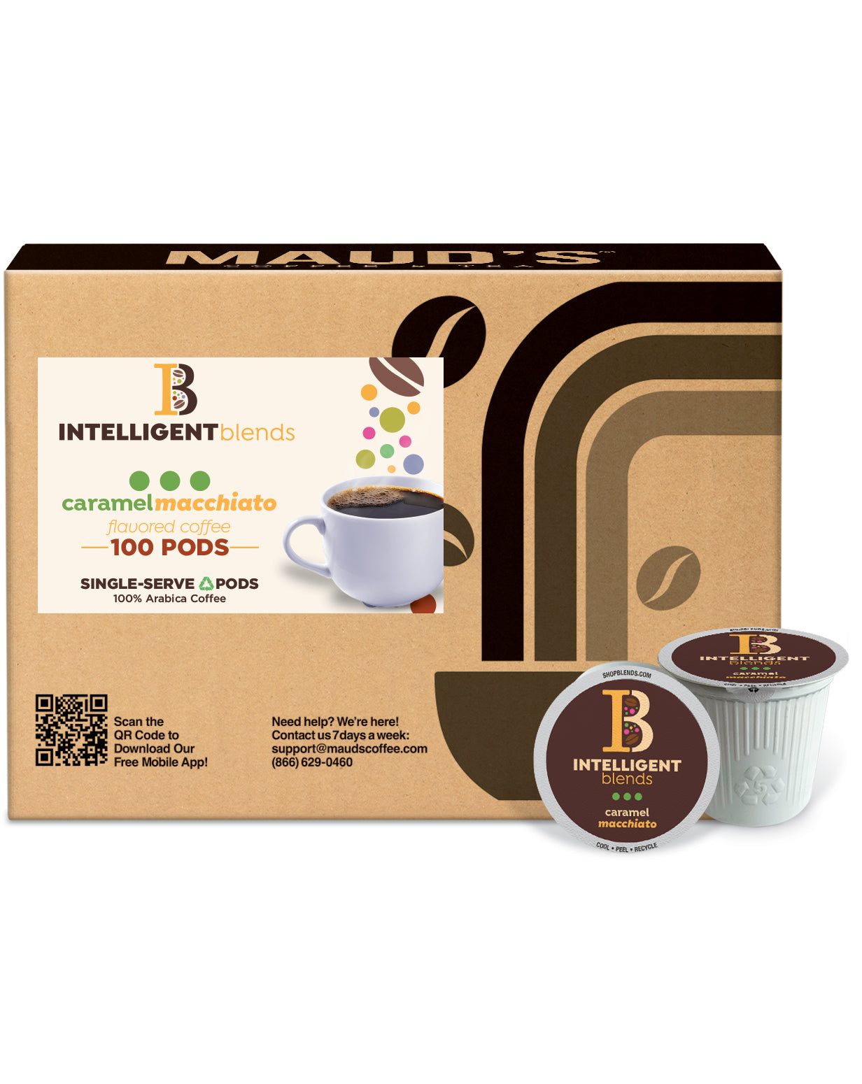 Intelligent Blends Caramel Macchiato Medium Roast Coffee Pods - Compatible with Keurig 2.0 K-Cup Brewers - Perfect for Home & Office Coffee Breaks