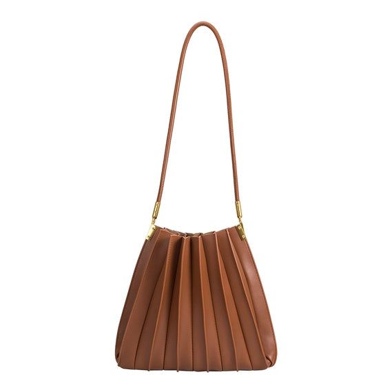 Stylish Carrie Pleated Vegan Leather Shoulder Bag for Women | Eco-Friendly & Cruelty-Free | Perfect for Work, Travel & Everyday Use