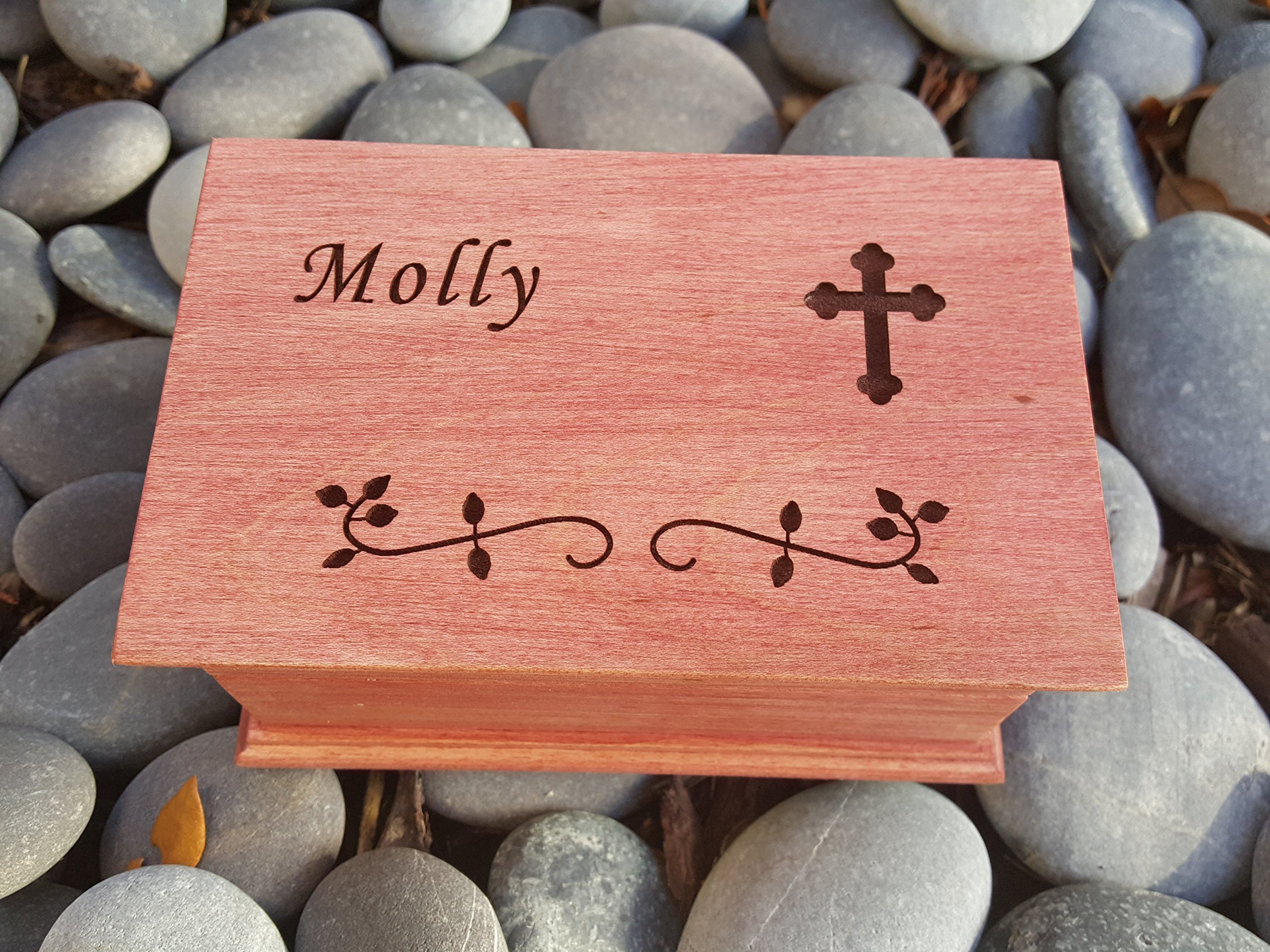 Personalized Handmade Jewelry Music Box - Custom Made for Christening, Baptism & First Communion Gifts - Elegant Keepsake Box for Jewelry Storage & Special Occasions