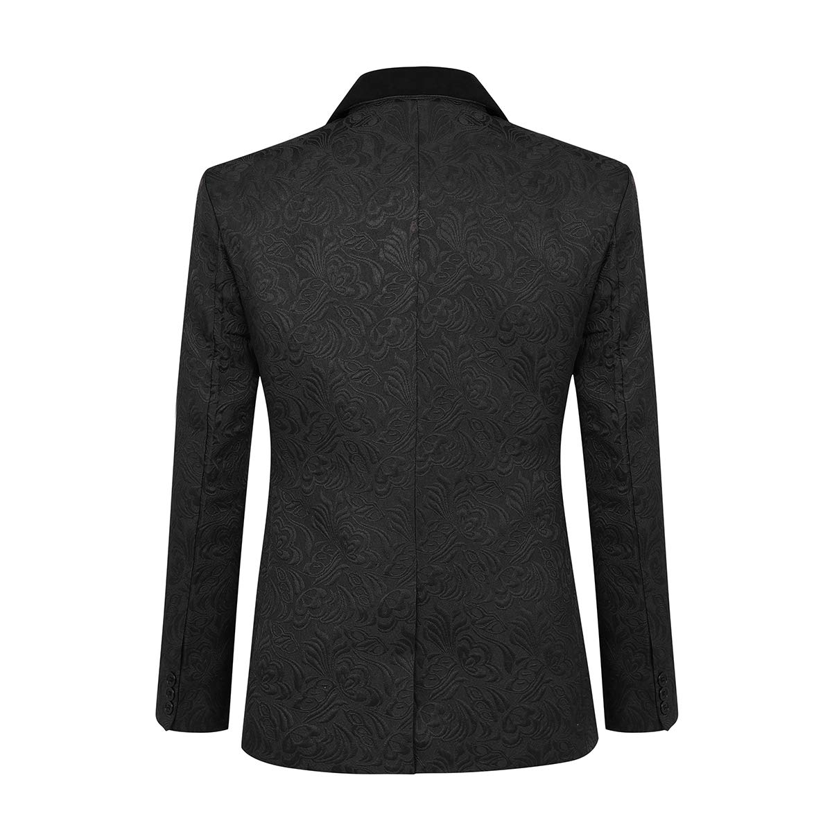 YFFUSHI Men's 3 Piece Slim Fit Jacquard Tuxedo Suit Set - One Button Shawl Collar Jacket, Vest & Dress Pants for Weddings, Prom & Formal Events | Premium Business & Evening Wear