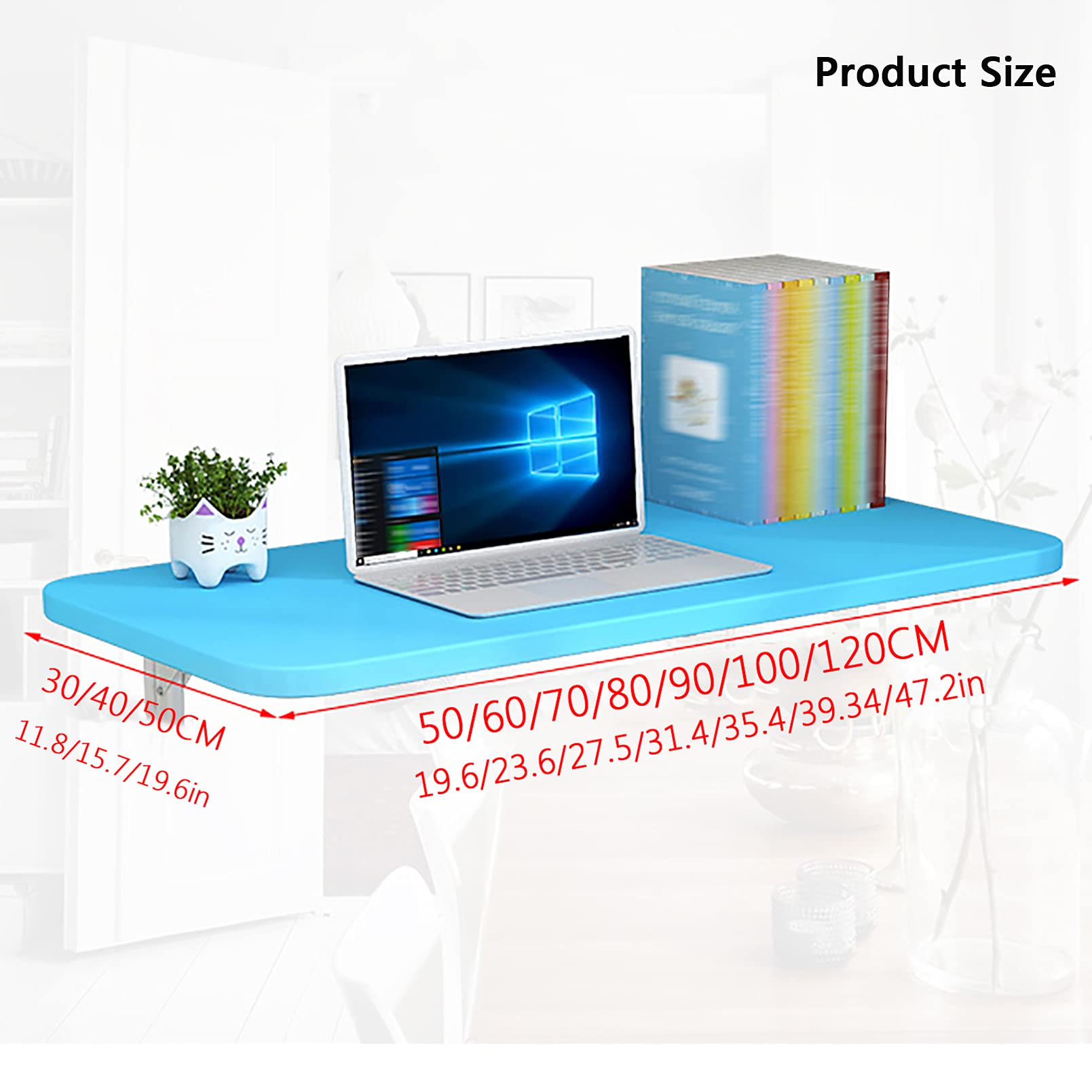 Space Saving Wall Mounted Drop Leaf Folding Table - Compact Hanging Desk for Small Bedroom, Apartment, Balcony & Dining Room | Perfect for Tiny Homes, Studio Apartments & Office Nooks