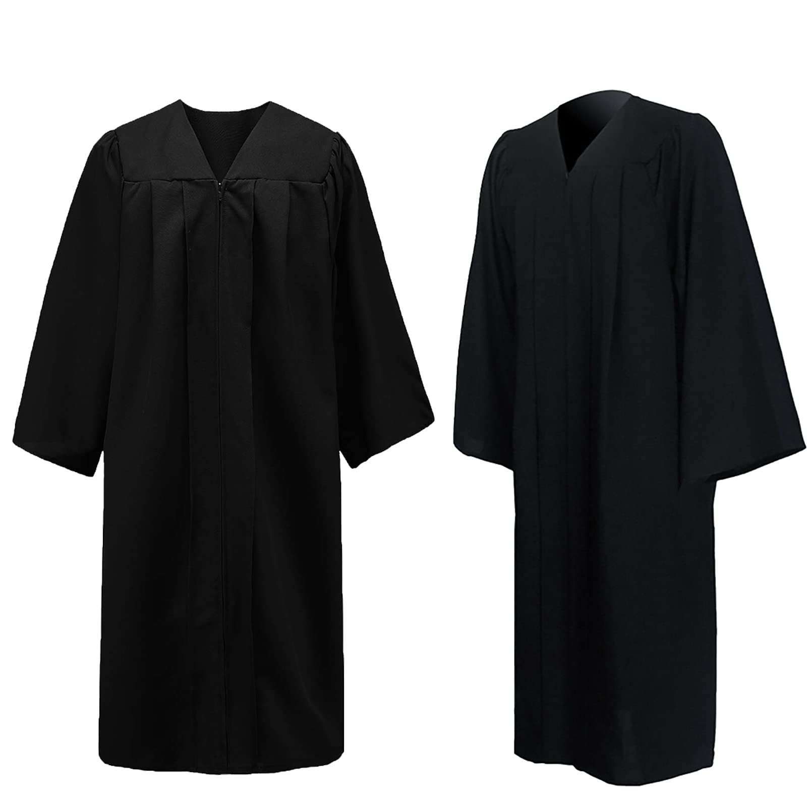 TopTie Unisex Black Matte Graduation Gown & Choir Robe - Perfect for Graduation Ceremonies, Academic Events & Choir Performances