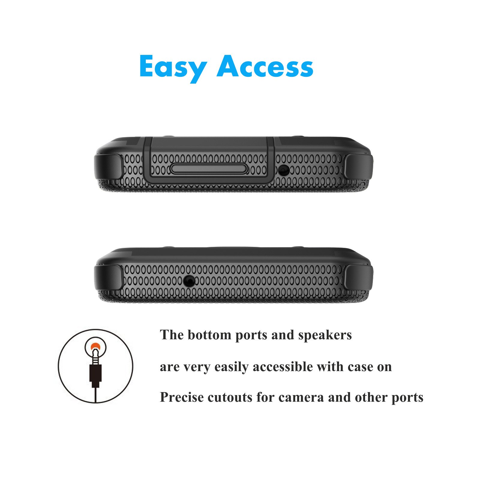 Njjex Galaxy J3 Orbit Case - Compatible with Samsung J3 2018/J3 Eclipse 2/J3 Achieve/Express Prime 3/Amp Prime 3/J3 Prime 2/J3 Emerge/J3 V 3rd Gen/J3 Aura/J3 Star - Holster Swivel Belt Clip Phone Cover (Black) - Perfect for Work, Outdoor Activities & Everyday Protection