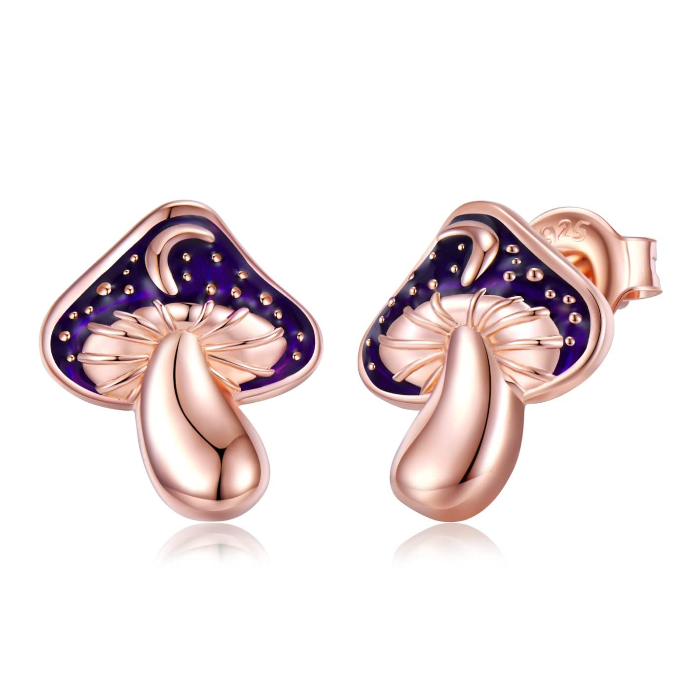925 Sterling Silver Mushroom Moon Earrings for Women - Starry Sky Stud Earrings - Perfect Anniversary & Birthday Gifts for Teen Girls, Mom - Great for Daily Wear, Date Night & Special Occasions