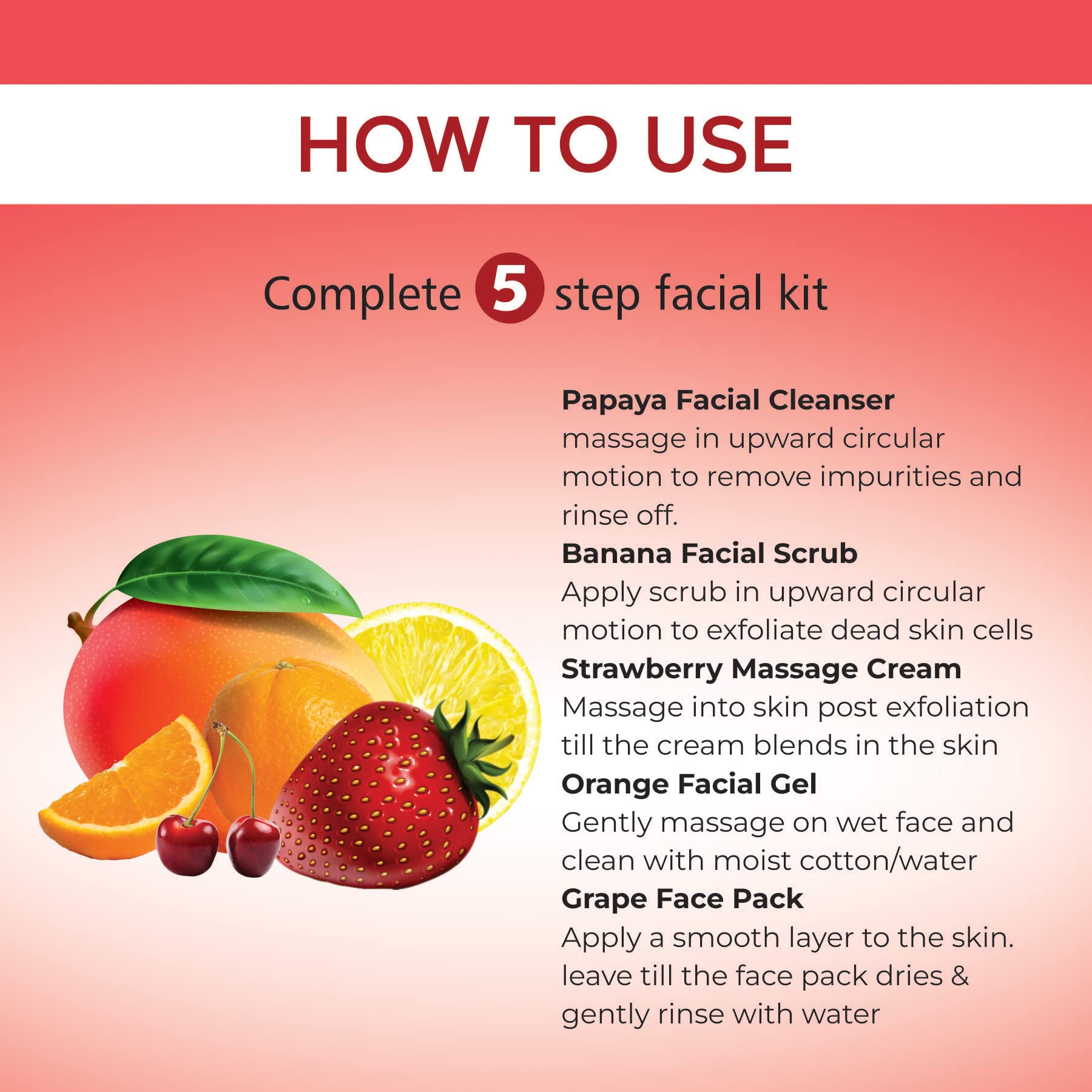 Bee One Facial Kit for Radiant Skin & Youthful Glow - 125g Anti-Pigmentation & Acne Prevention | All Skin Types | 5 Uses in 1 Kit (Fruit Extract) | Perfect for Daily Skincare Routine & Spa Treatments at Home