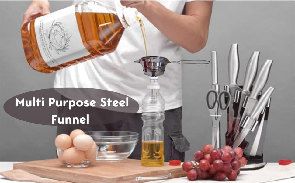 Premium Tea Strainer & Pouring Funnel - Multi-Purpose Filter for Tea, Coffee, Jam, Oil & Baby Bottles | Perfect for Chai, Loose Leaf Tea & Kitchen Use