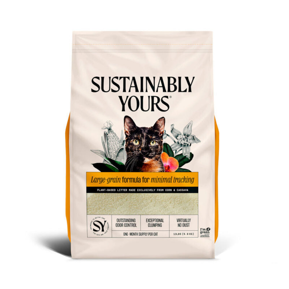 Natural Large Grain Cat Litter - Low Tracking, Dust-Free & Odor Control - Ideal for Multi-Cat Homes & Sensitive Kittens - Perfect for Litter Boxes & Automatic Scoopers