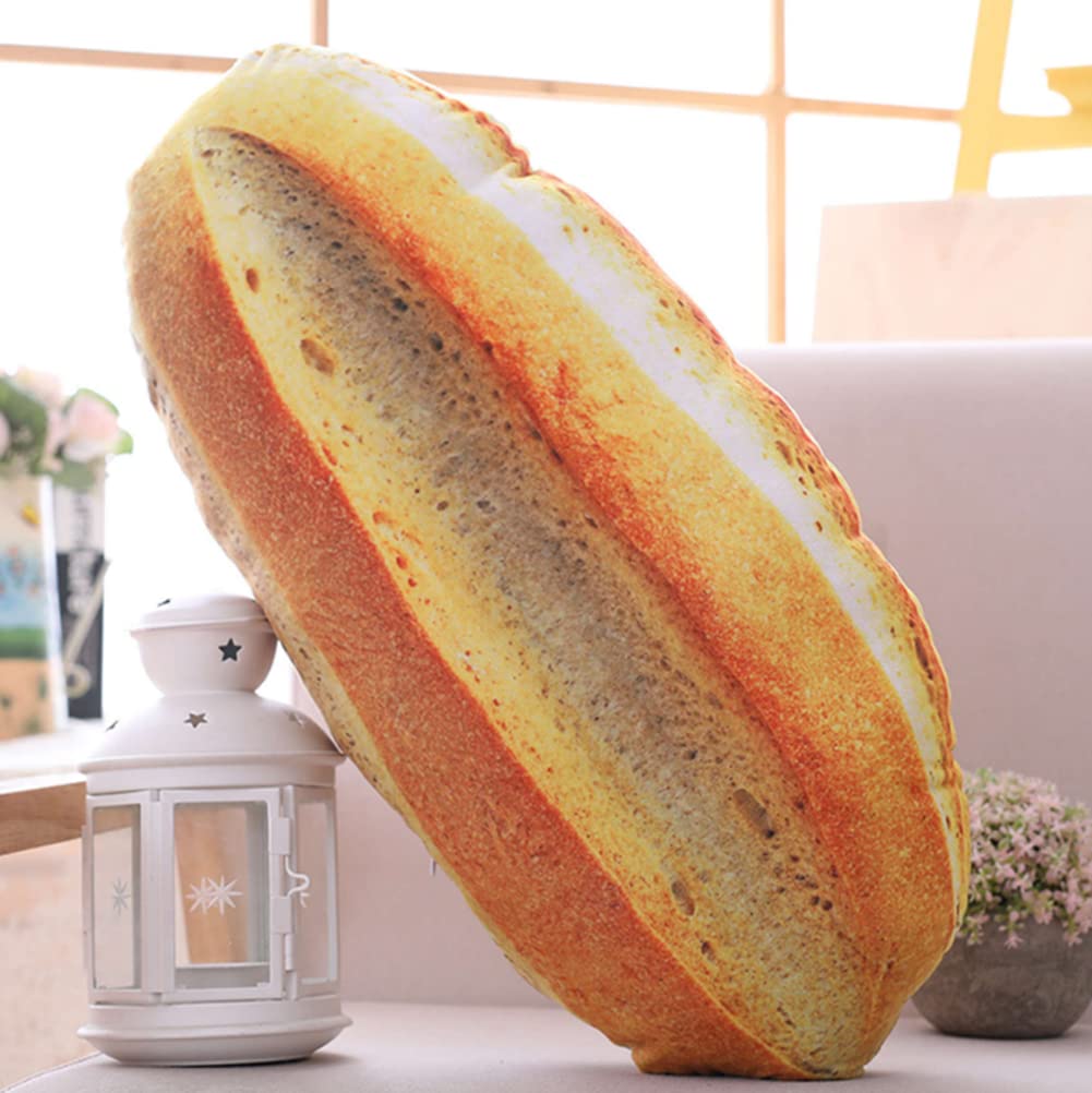 Lopkey 3D Realistic Fake Bread Throw Pillow - Soft Artificial Bread Cushion for Office, Bedroom Decor - Perfect Funny Gift for Kids Birthday & Home Decoration - Great for Themed Parties, Photo Props and Cozy Home Accessories