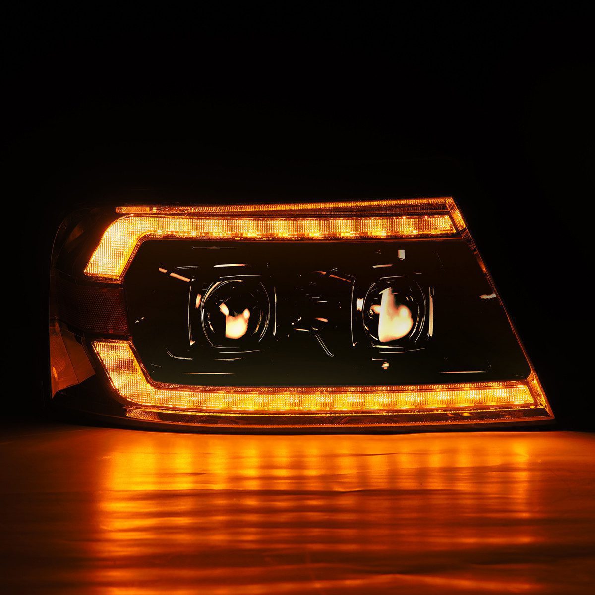 04-08 Ford F150 & 06-08 Lincoln Mark LT LUXX Series LED Projector Headlights Alpha Black - High Performance Replacement Headlights for Night Driving & Off-Road Use