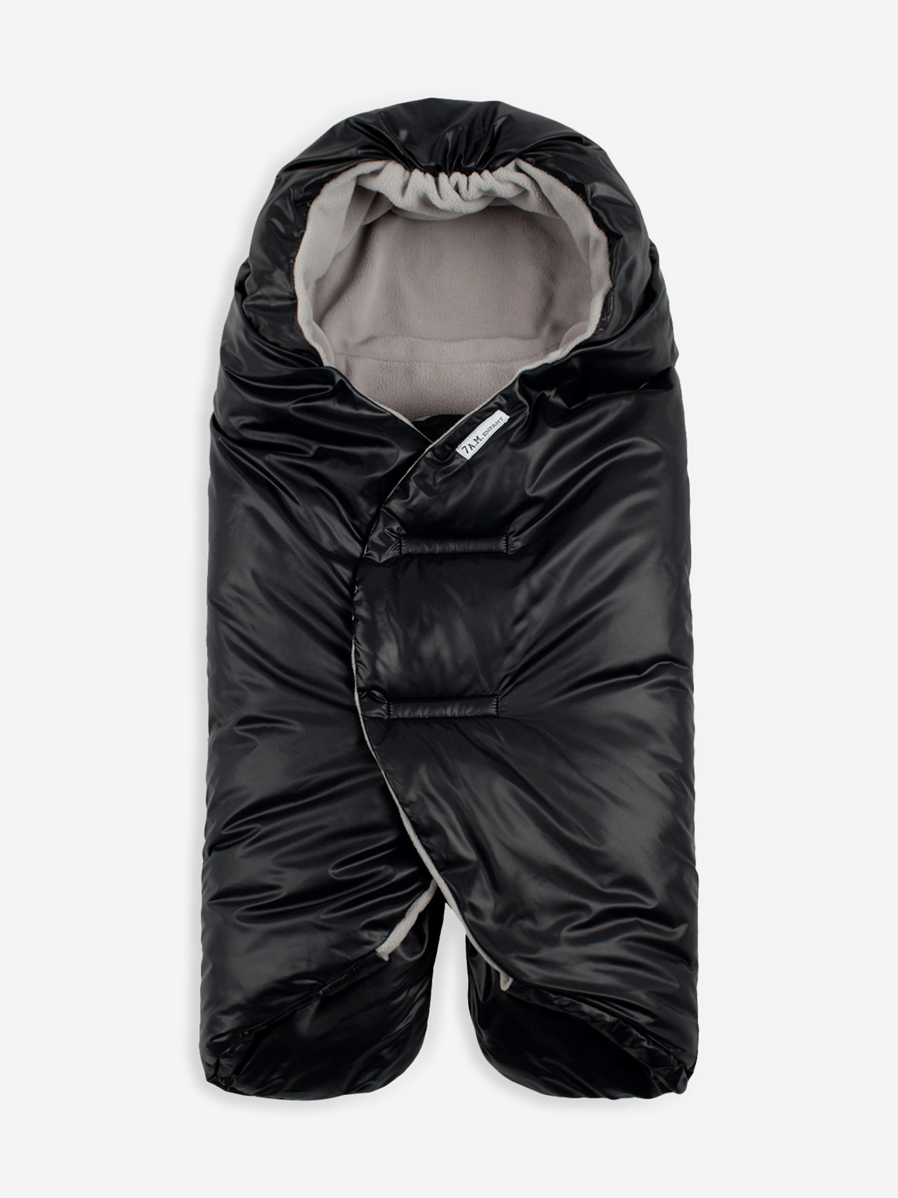 7AM Enfant Baby Nido Duvet Wrap - Soft Black Infant Swaddle Blanket for Newborns | Perfect for Stroller, Car Seat & Nursery Comfort