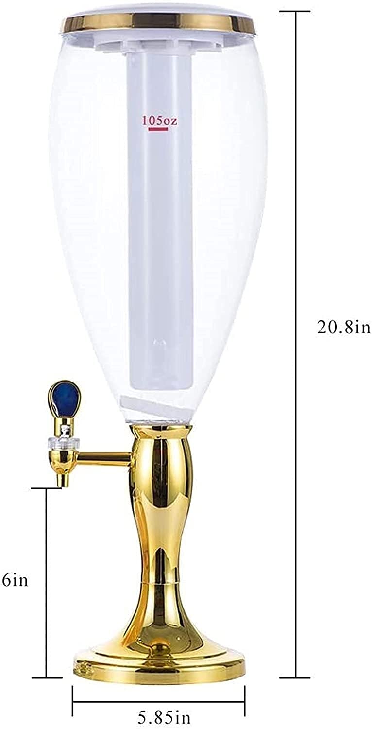 3L Spherical Beer Tower Dispenser - KDLK Beverage Dispenser for Draft Beer, Cocktails & Cold Drinks | Perfect for Home Bars, Parties, Family Gatherings & Commercial Use