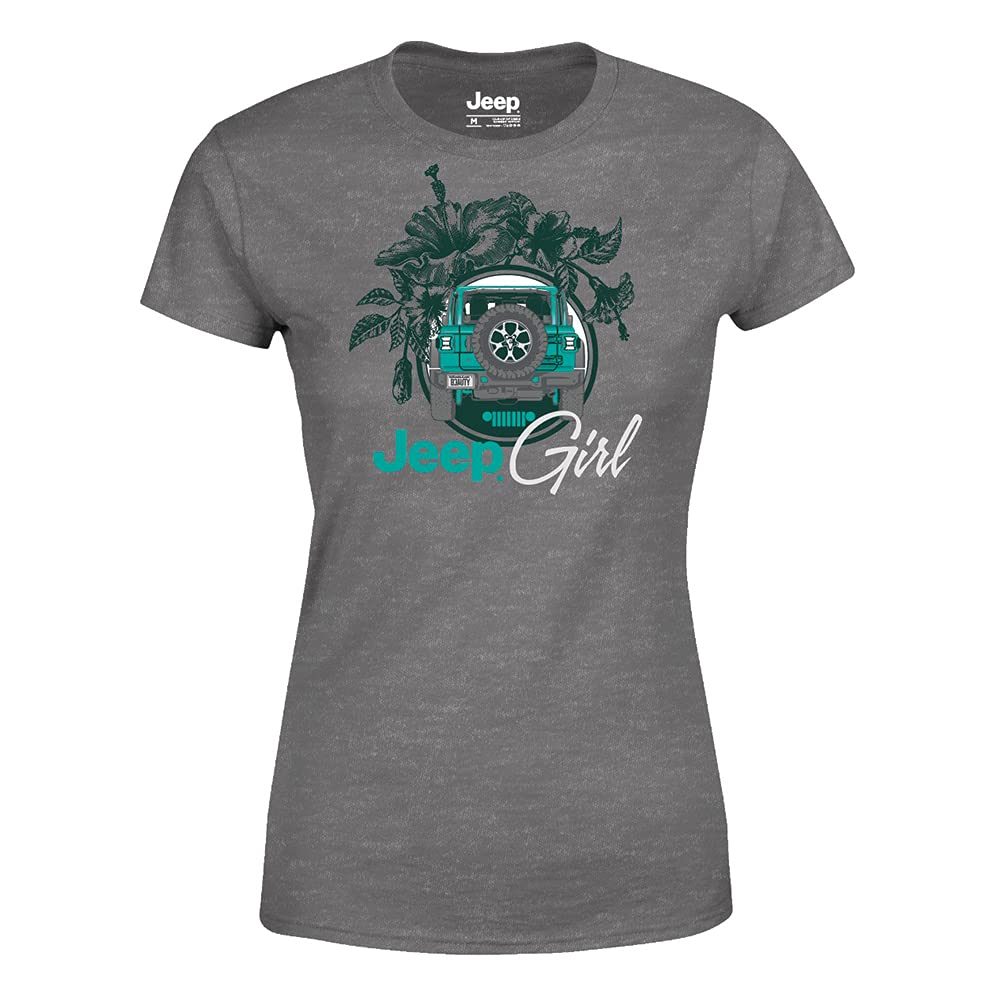 Jeep Girl Floral T-Shirt for Women - Vintage Off-Road Inspired Graphic Tee - Perfect for Jeep Enthusiasts, Outdoor Adventures & Casual Wear