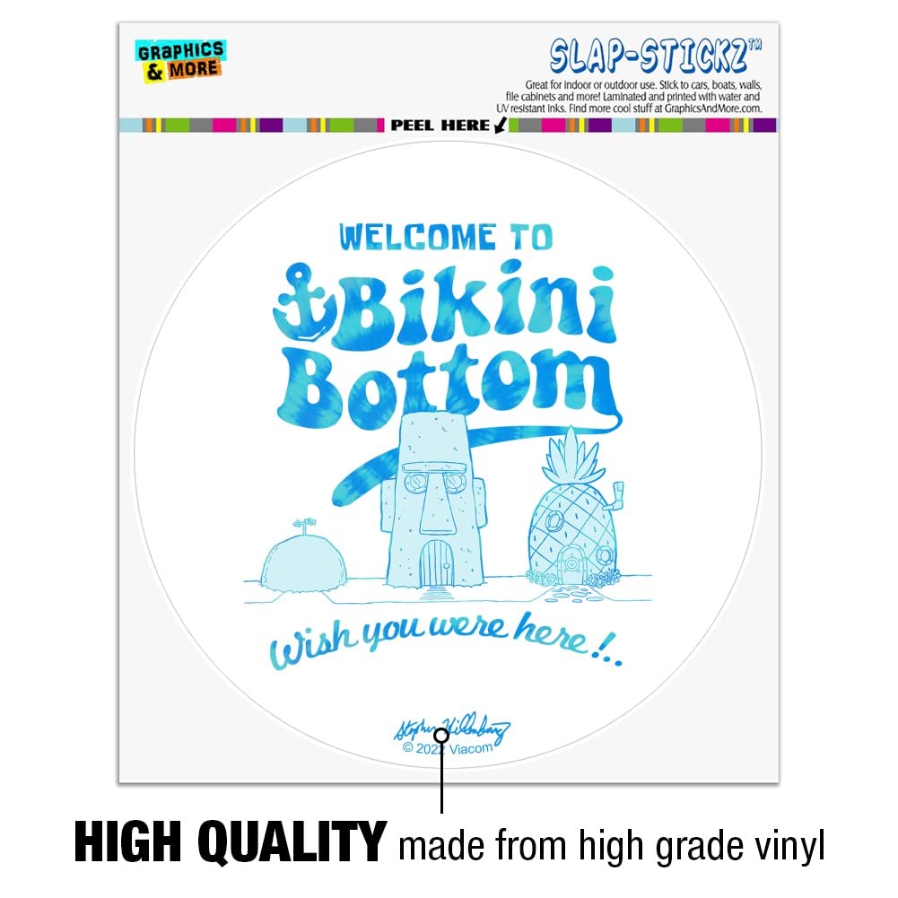 Spongebob Bikini Bottom Welcome Car Window Decal - Funny Cartoon Bumper Sticker for Cars, Trucks & Windows - Perfect for Fans, Gifts & Automotive Decor