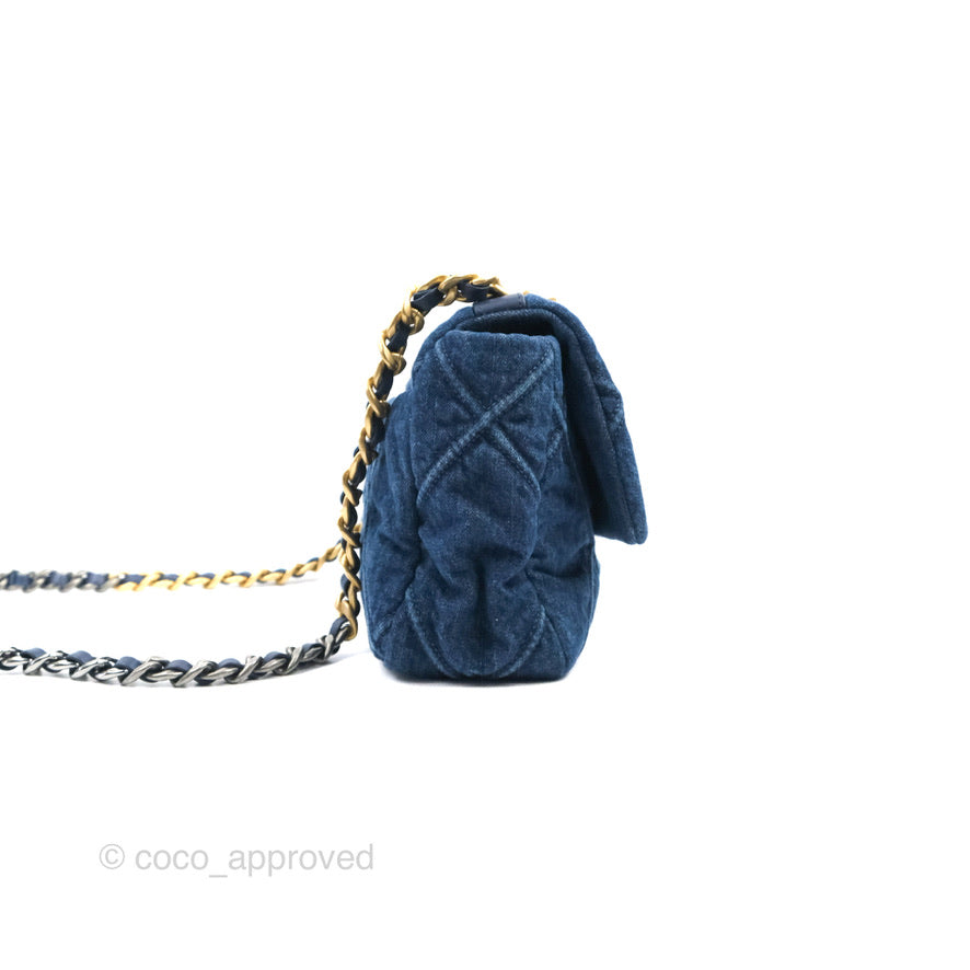 Chanel 19 Small Denim Mixed Hardware Flap Bag - Luxury Designer Handbag for Women | Perfect for Everyday Use, Date Night & Special Occasions