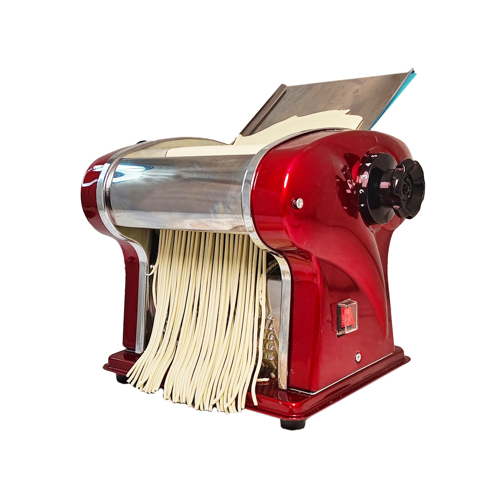 Automatic Electric Pasta Maker Machine - Stainless Steel 2-in-1 Noodle Maker with 2.5mm Blade for Round & Flat Pasta | Perfect for Home Kitchen & Commercial Use | Make Fresh Spaghetti, Fettuccine & More for Italian Dishes