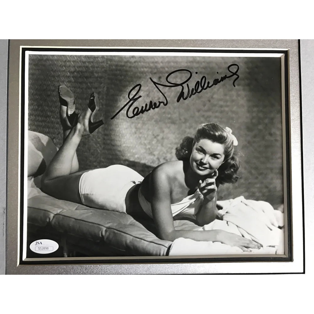 Esther Williams Signed 8x10 Photo with JSA COA - Vintage Hollywood Actress Autograph Collectible - Perfect for Memorabilia Displays & Classic Film Fan Gifts