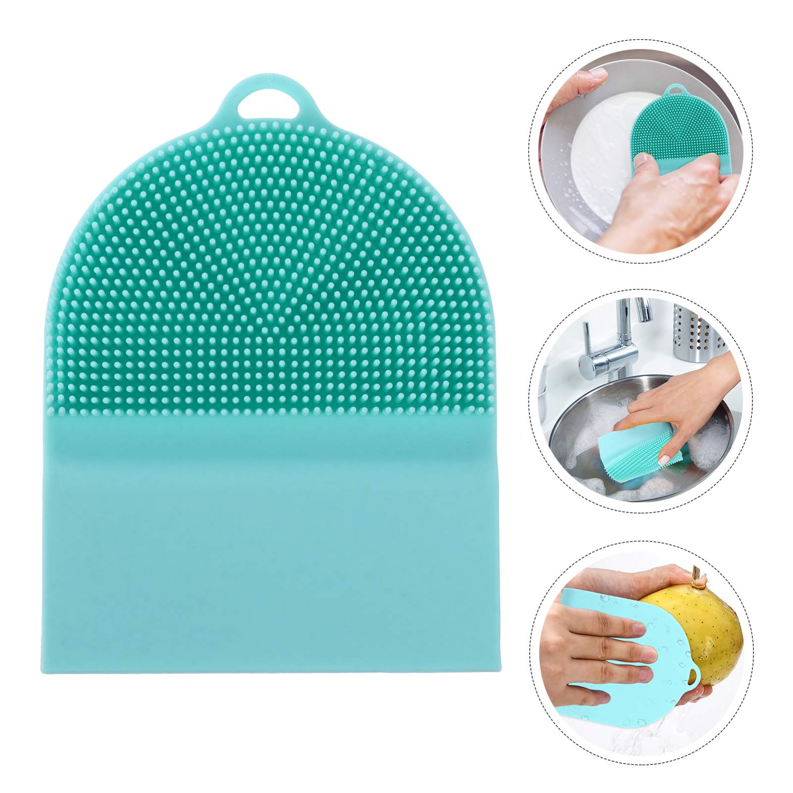 Hemoton Silicone Dish Brush - Eco-Friendly Kitchen Scrubber for Pots, Pans, Fruits & Vegetables | Non-Scratch Cleaning Tool with Ergonomic Handle | Perfect for Dishwashing, Sink Cleaning & Food Prep