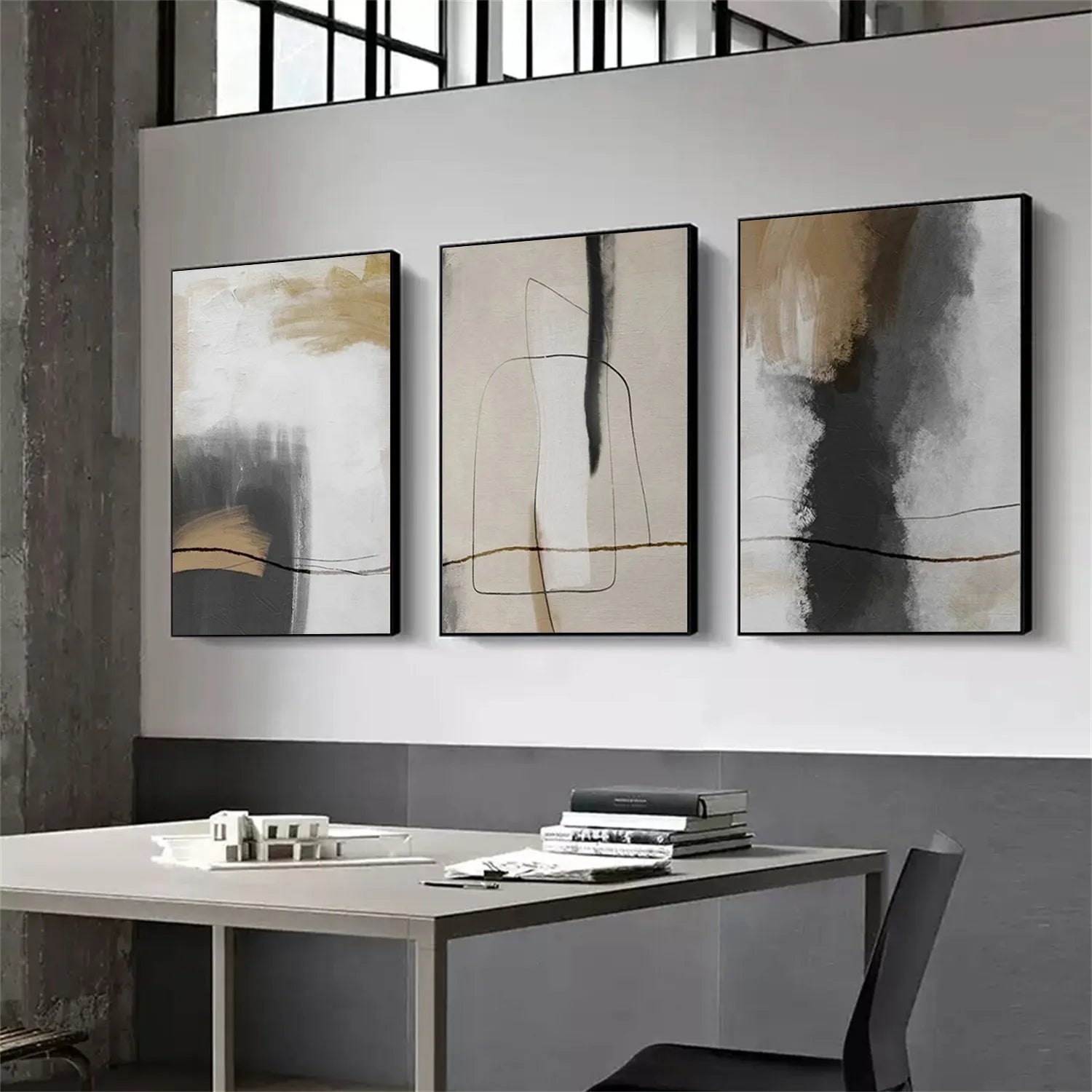 Abstract Painting Set of 3 - Modern Wall Art Canvas Prints #AB225 | Perfect for Living Room, Bedroom & Office Decor