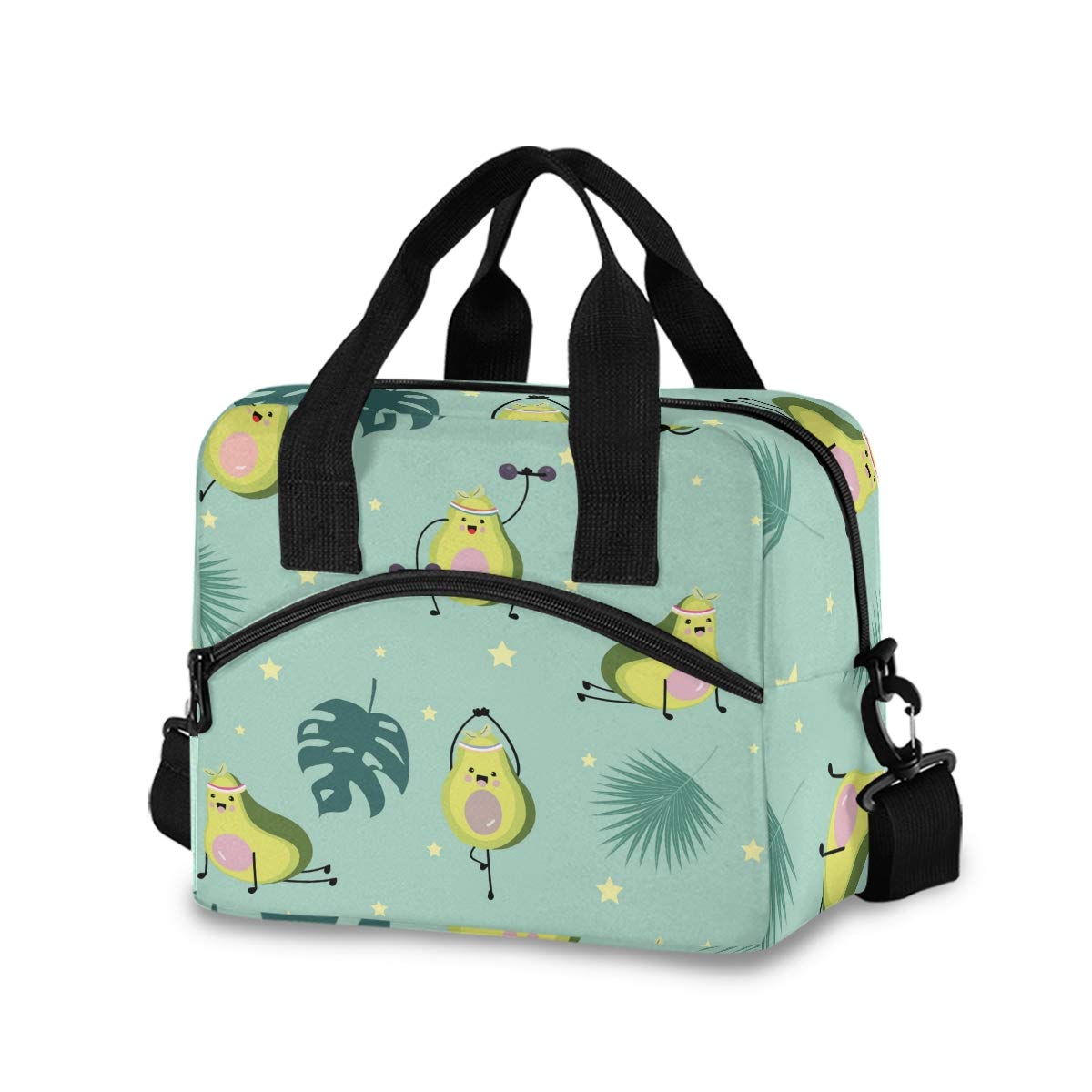 ALAZA Green Avocado Insulated Lunch Bag for Women - Leakproof Crossbody Lunch Tote with Adjustable Shoulder Strap - Perfect Lunch Box Purse & Cooler Bag for Work, School, Nursing & Teaching Professionals - Ideal for Office, Hospital, Classroom & Outdoor Activities