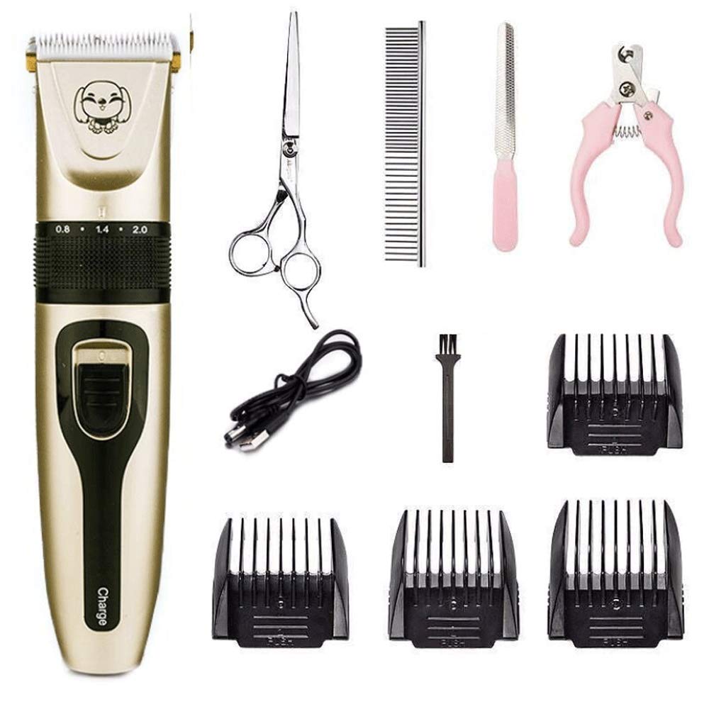 Professional Pet Grooming Clippers - Electric Dog & Cat Hair Trimmer with 4 Limit Combs, Low Noise & Safe for Home Use - Perfect for Pet Grooming, Shedding Control & Haircut Styling (Color: C)