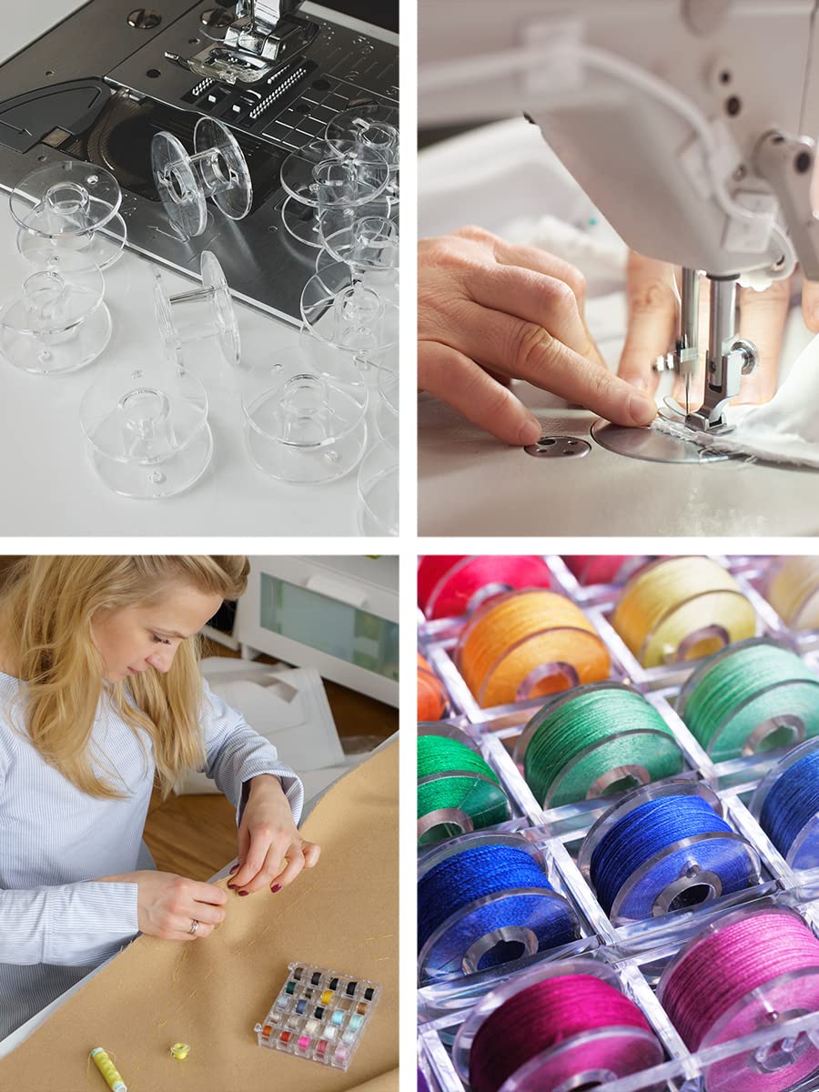 25 Prewound SA156 Bobbins for Singer & Brother Sewing Machines - 15J Prefilled Embroidery Thread - Perfect for Quilting, Dressmaking & Craft Projects