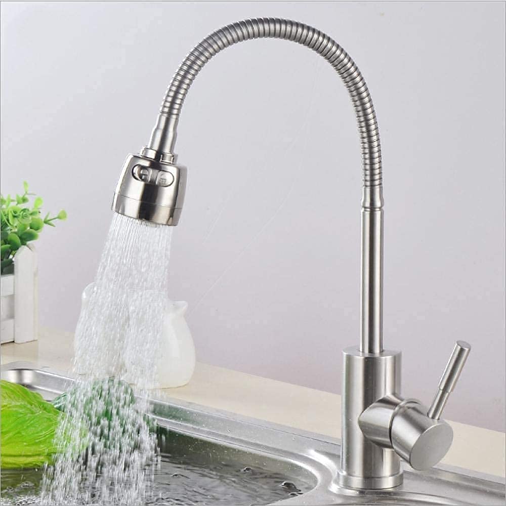 Premium Brass Mixer Tap for Kitchen Sink - Hot & Cold Water Faucet with Multifunction Spray - Ideal for Washing Dishes, Vegetables and Connecting to Washing Machines